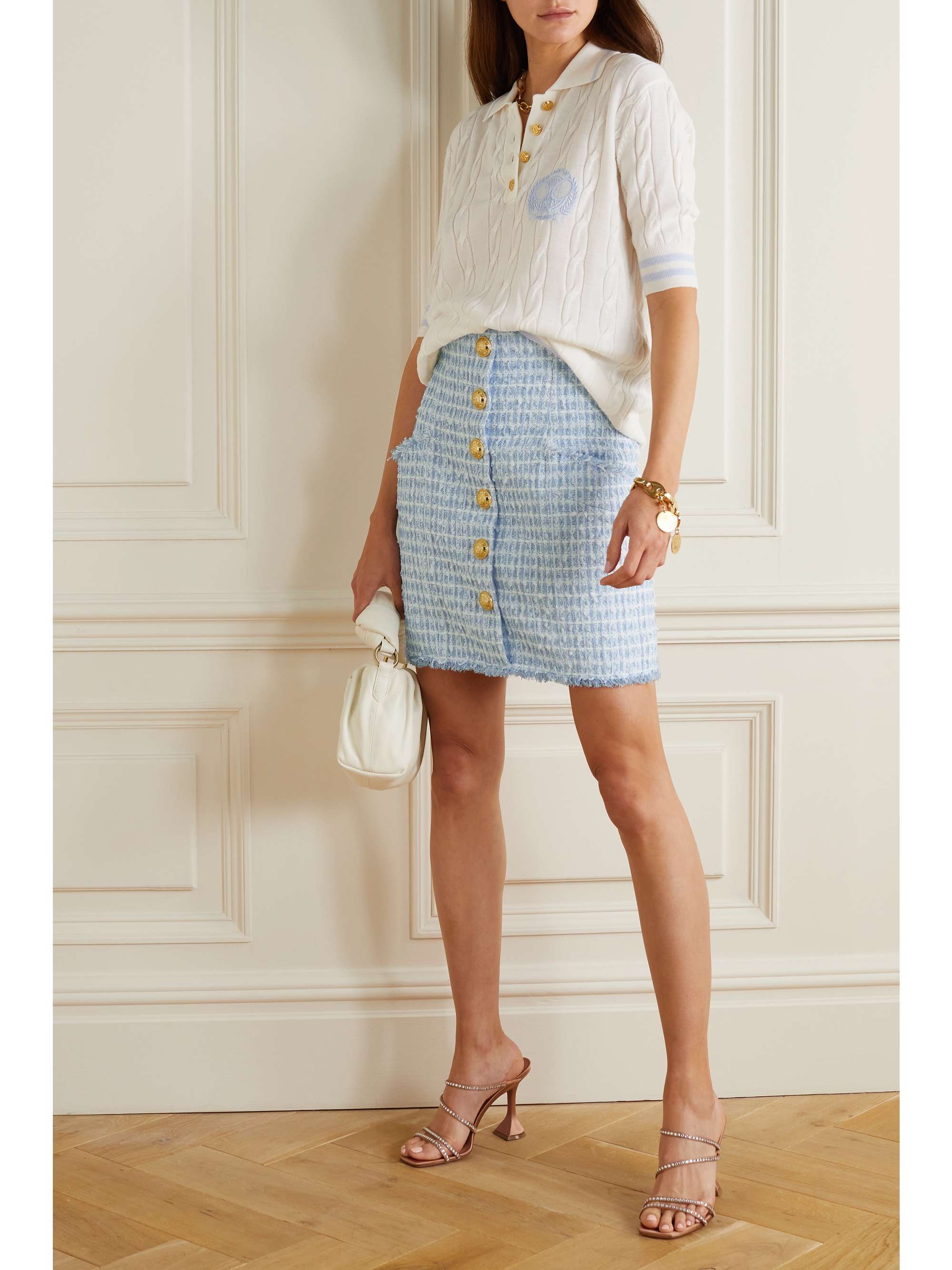 light plaid mini skirt