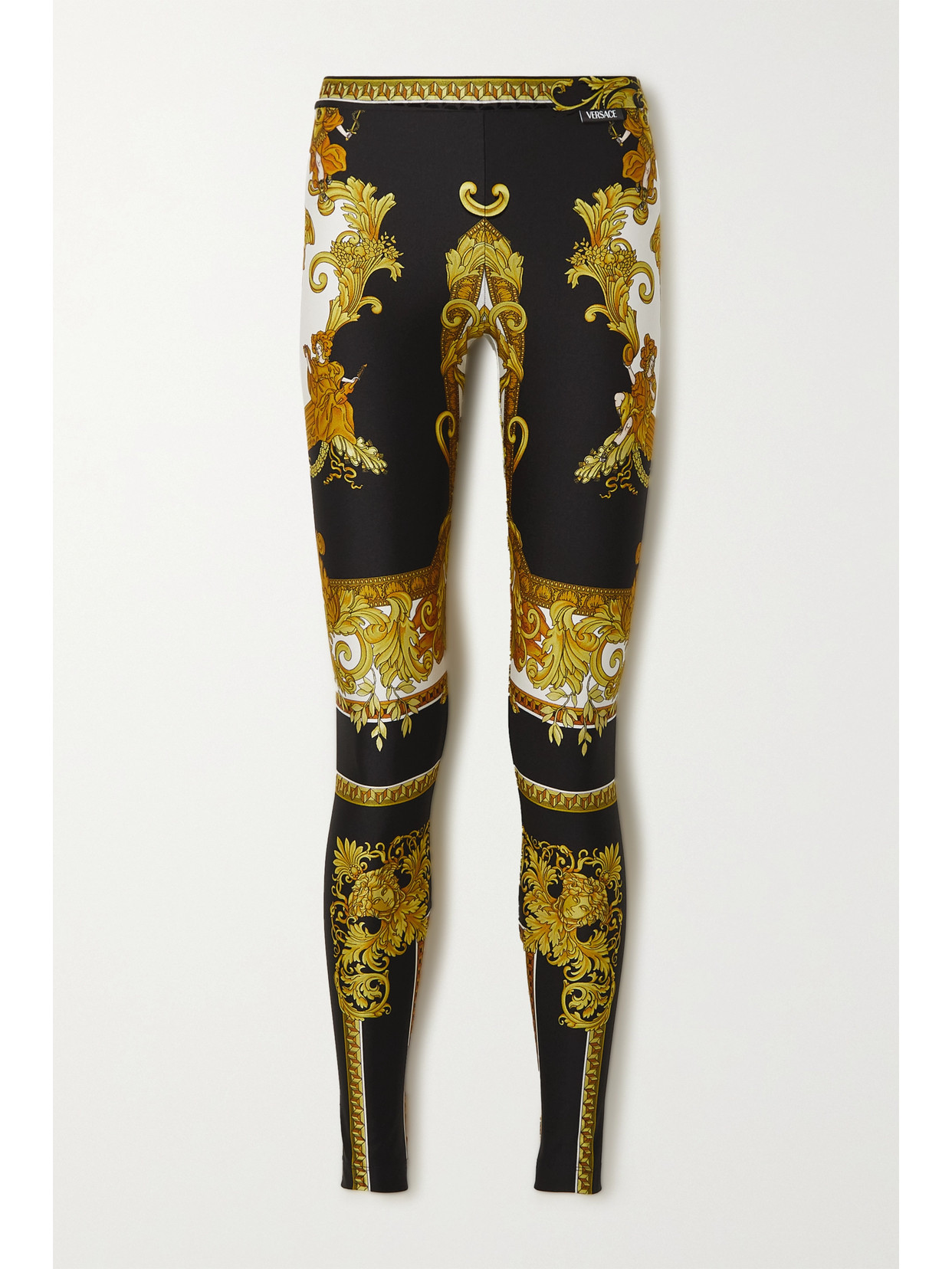 VERSACE PRINTED STRETCH-JERSEY LEGGINGS