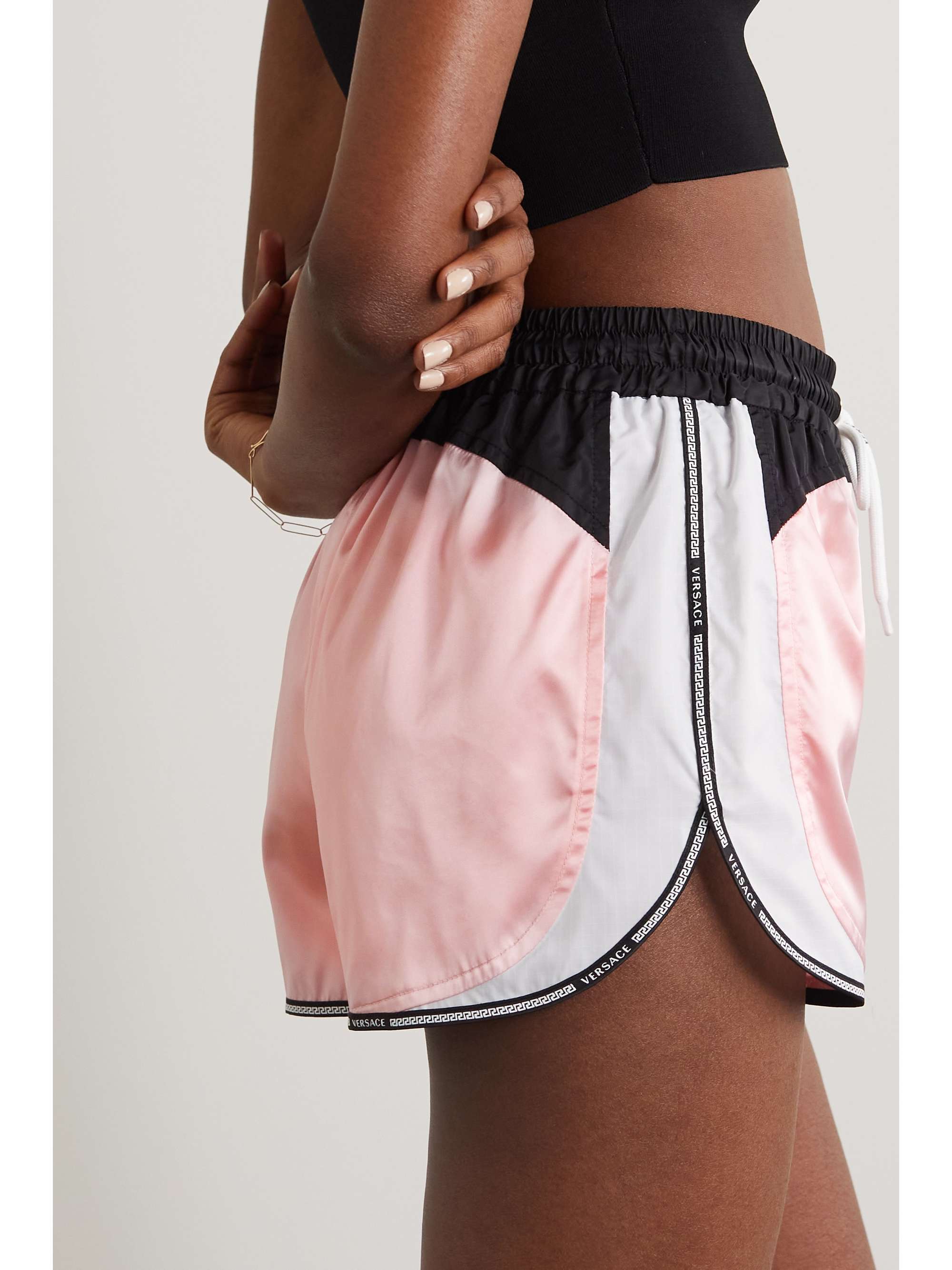 versace printed shell shorts