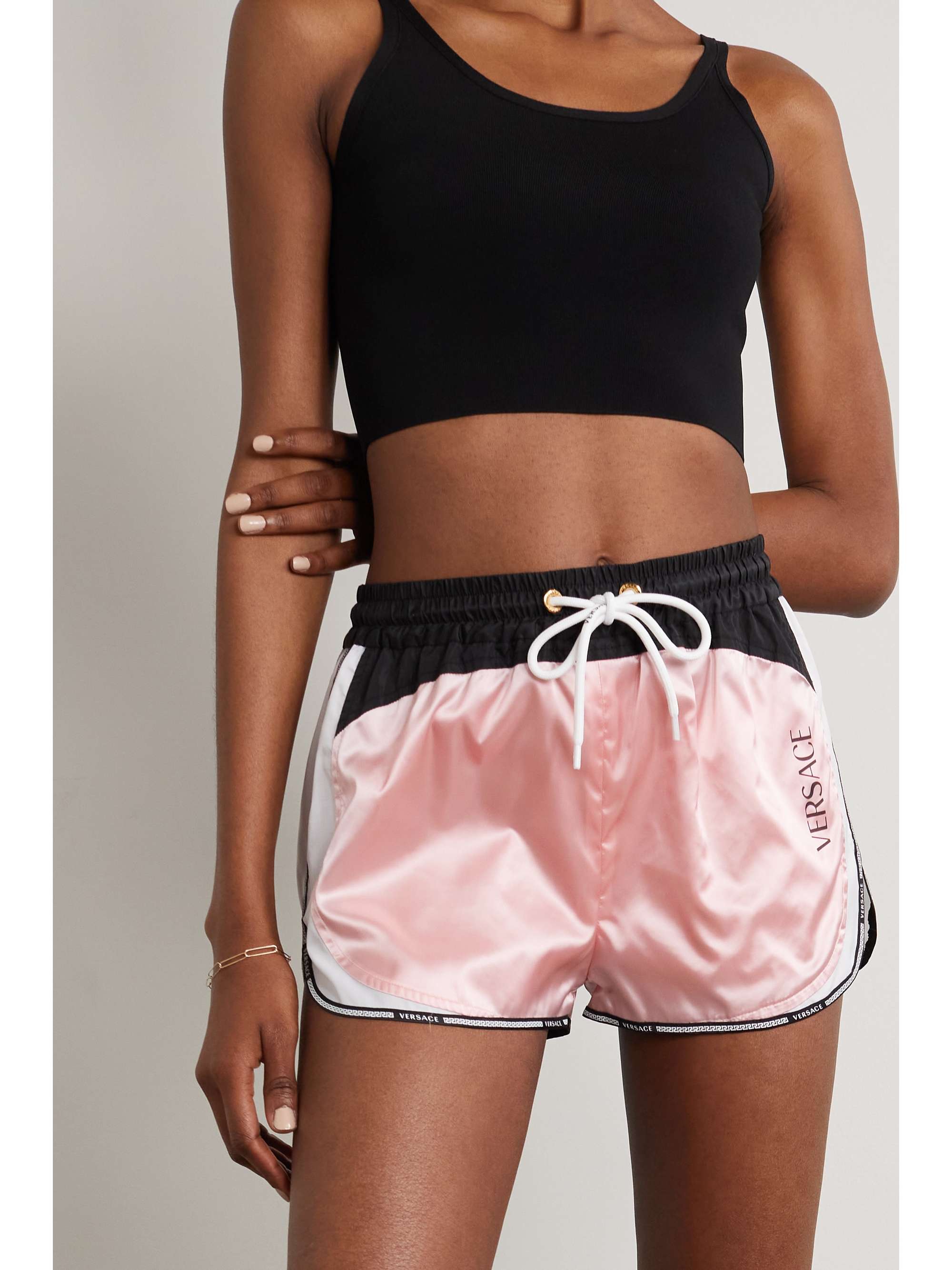 versace printed shell shorts