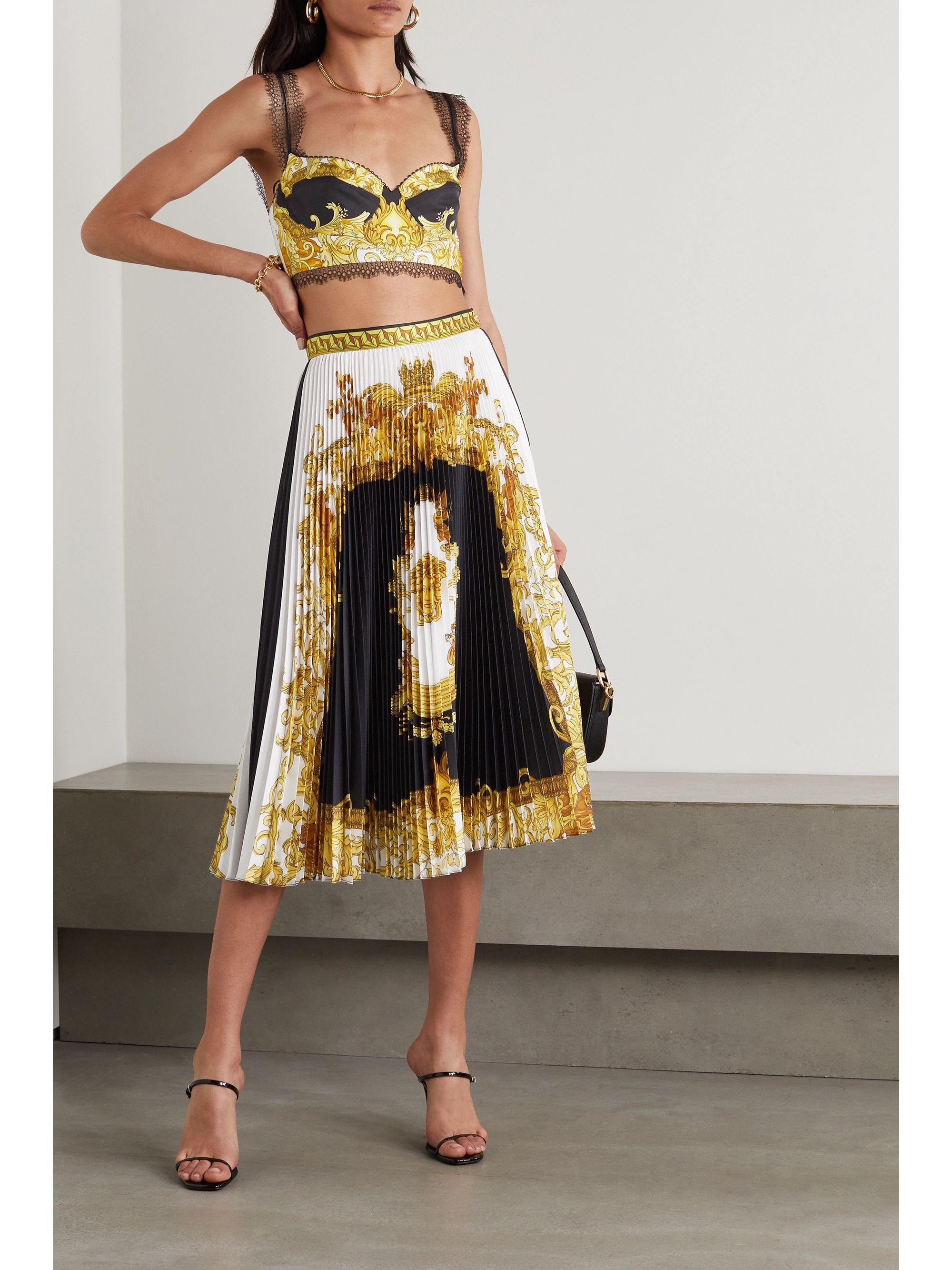 silk midi skirt | VERSACE | NET-A-PORTER