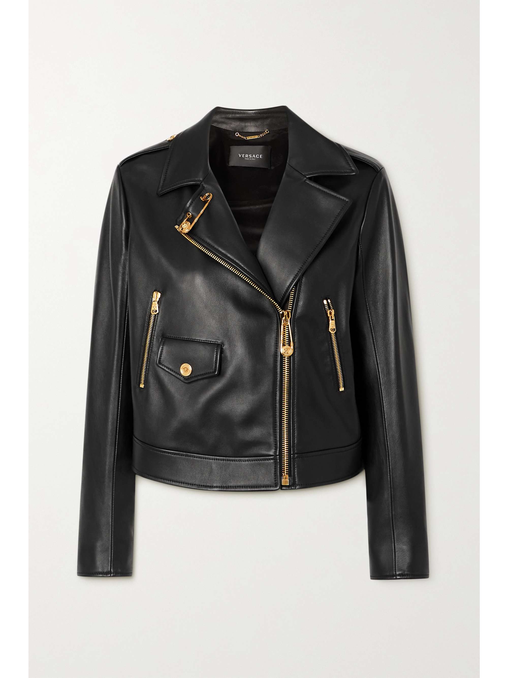 versace leather biker jacket