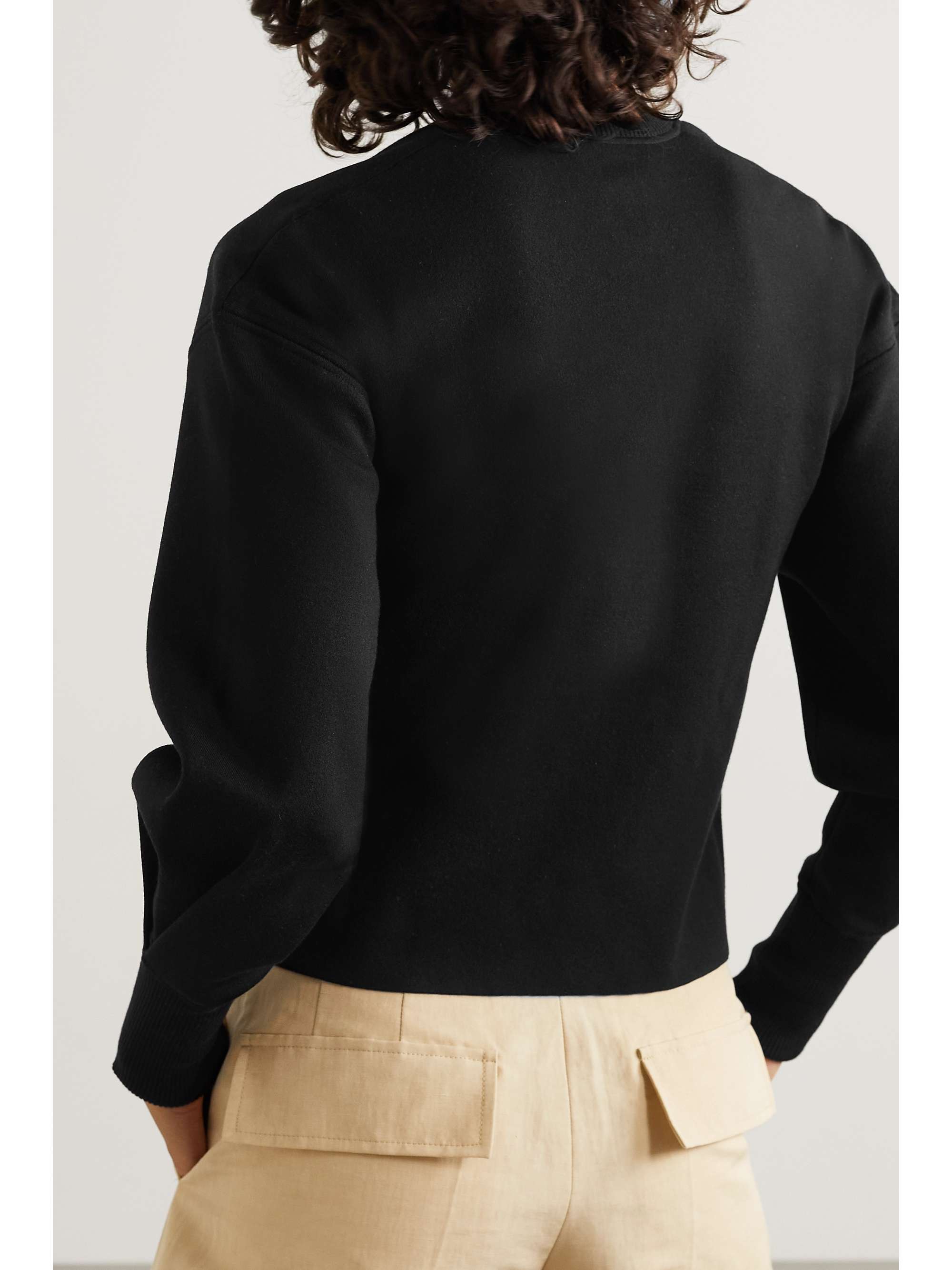 CHLOÉ Lace-up merino wool-blend cardigan