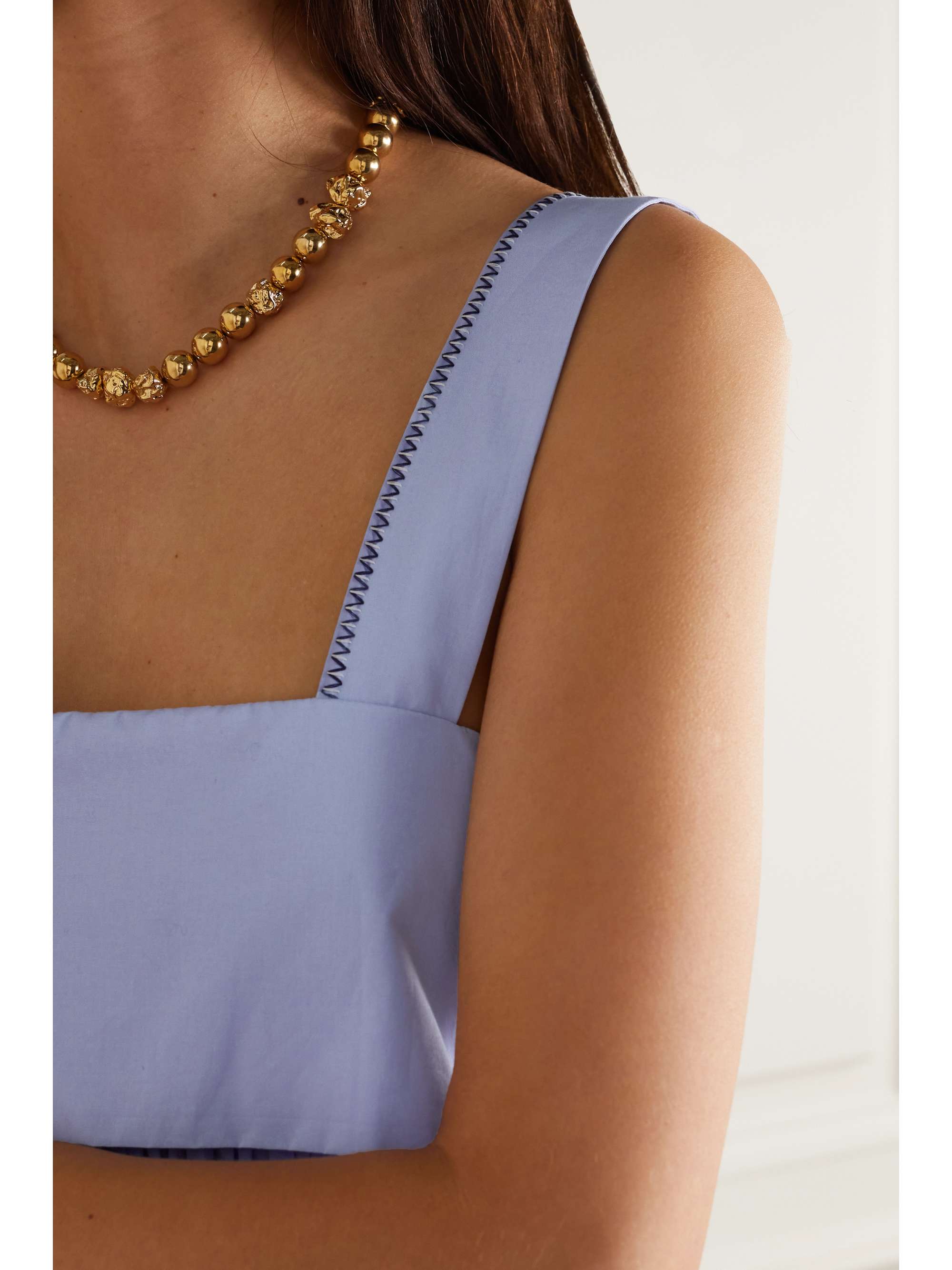 CHLOÉ Tiered cotton-poplin midi dress