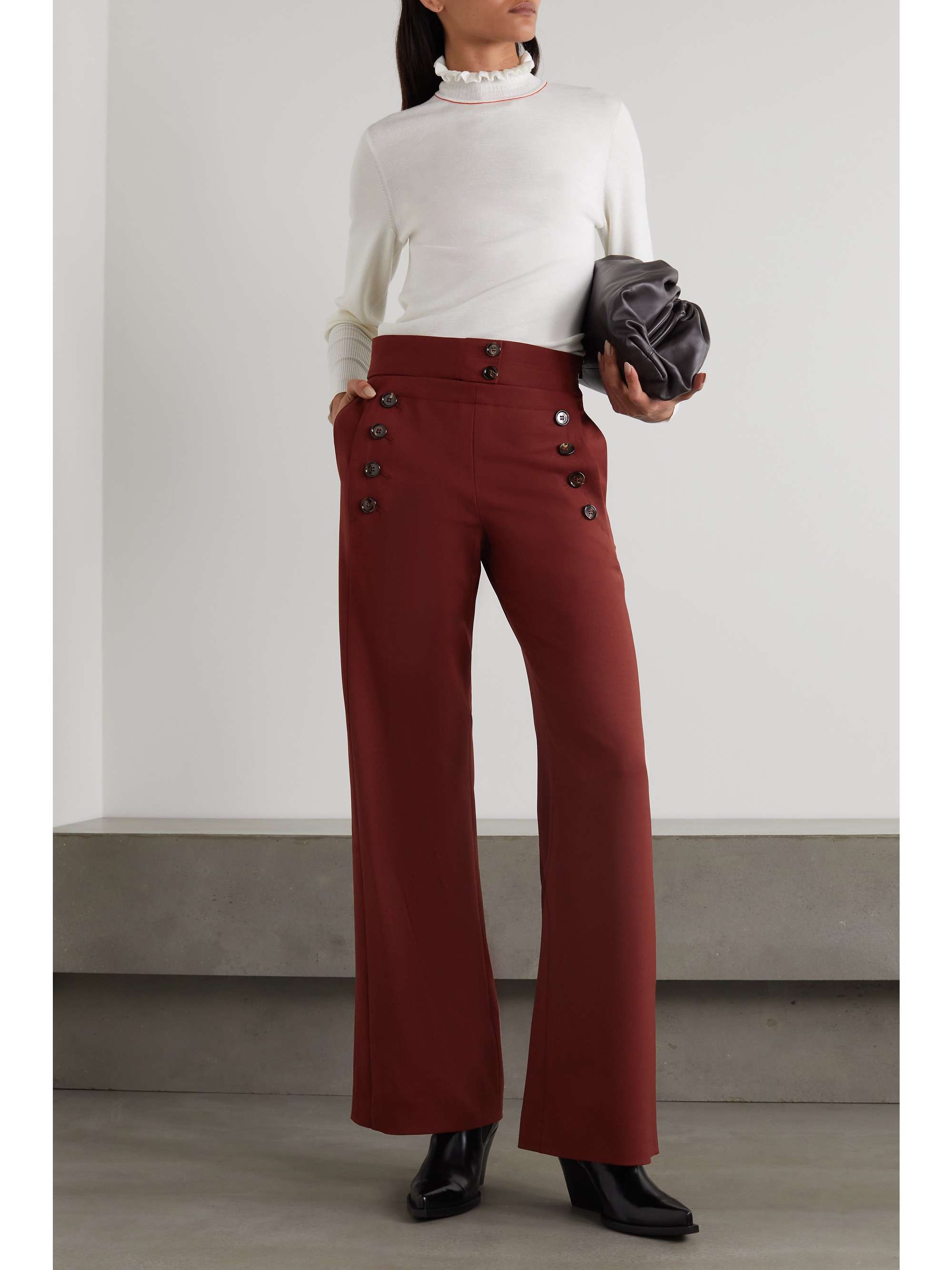 CHLOÉ Stretch-wool wide-leg pants