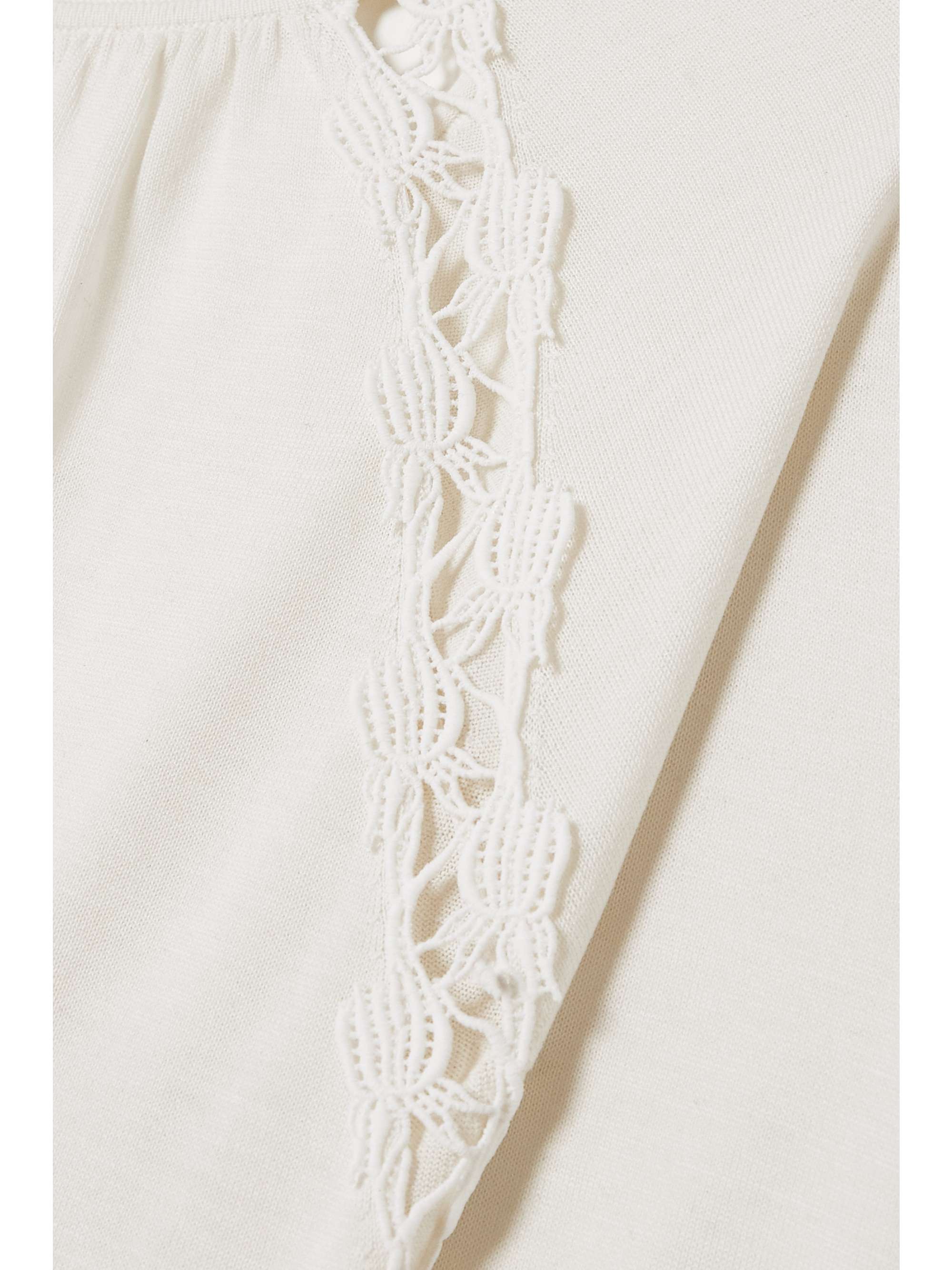CHLOÉ Guipure lace-trimmed silk and cotton-blend sweater