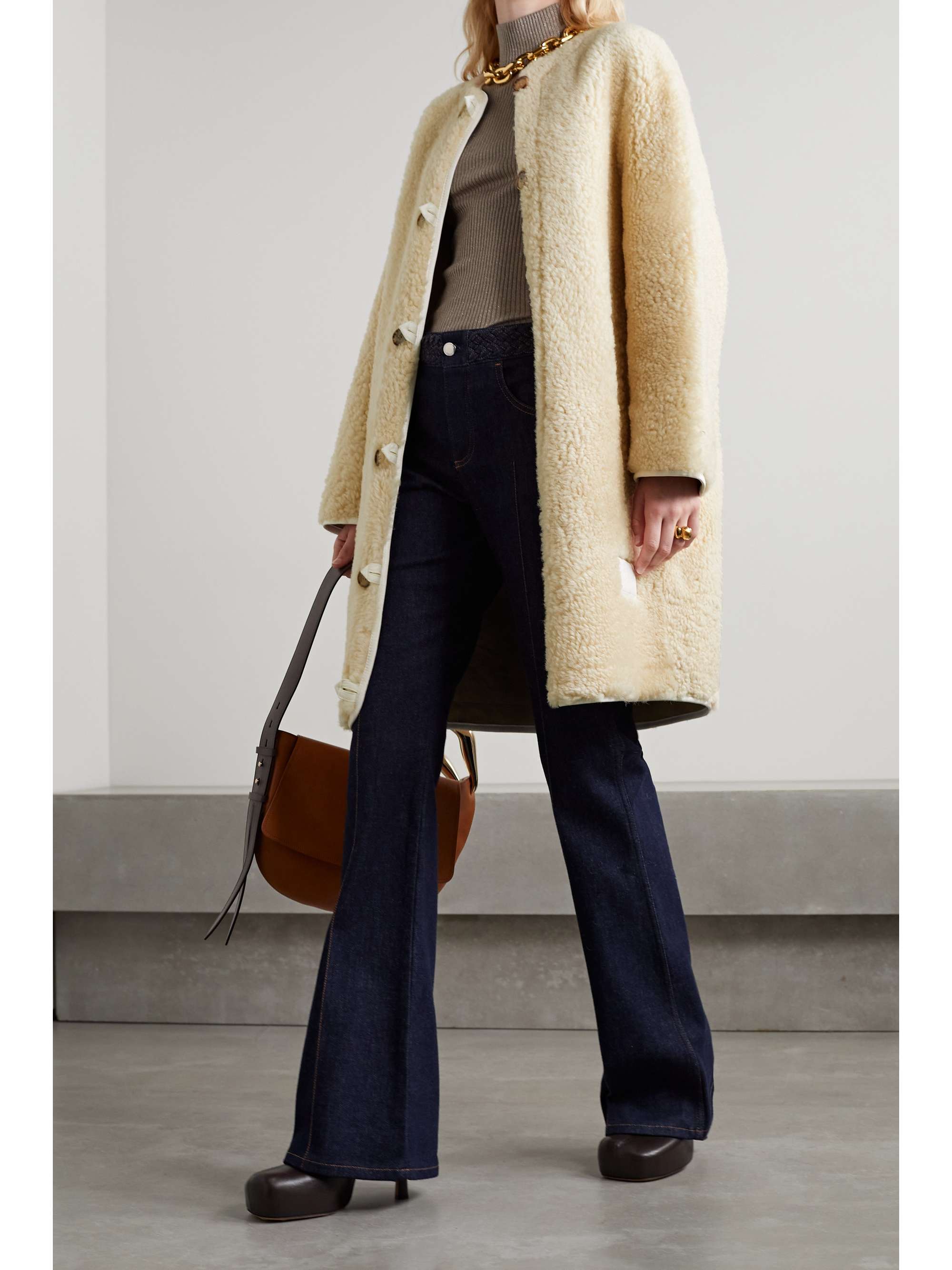 cream shearling coat