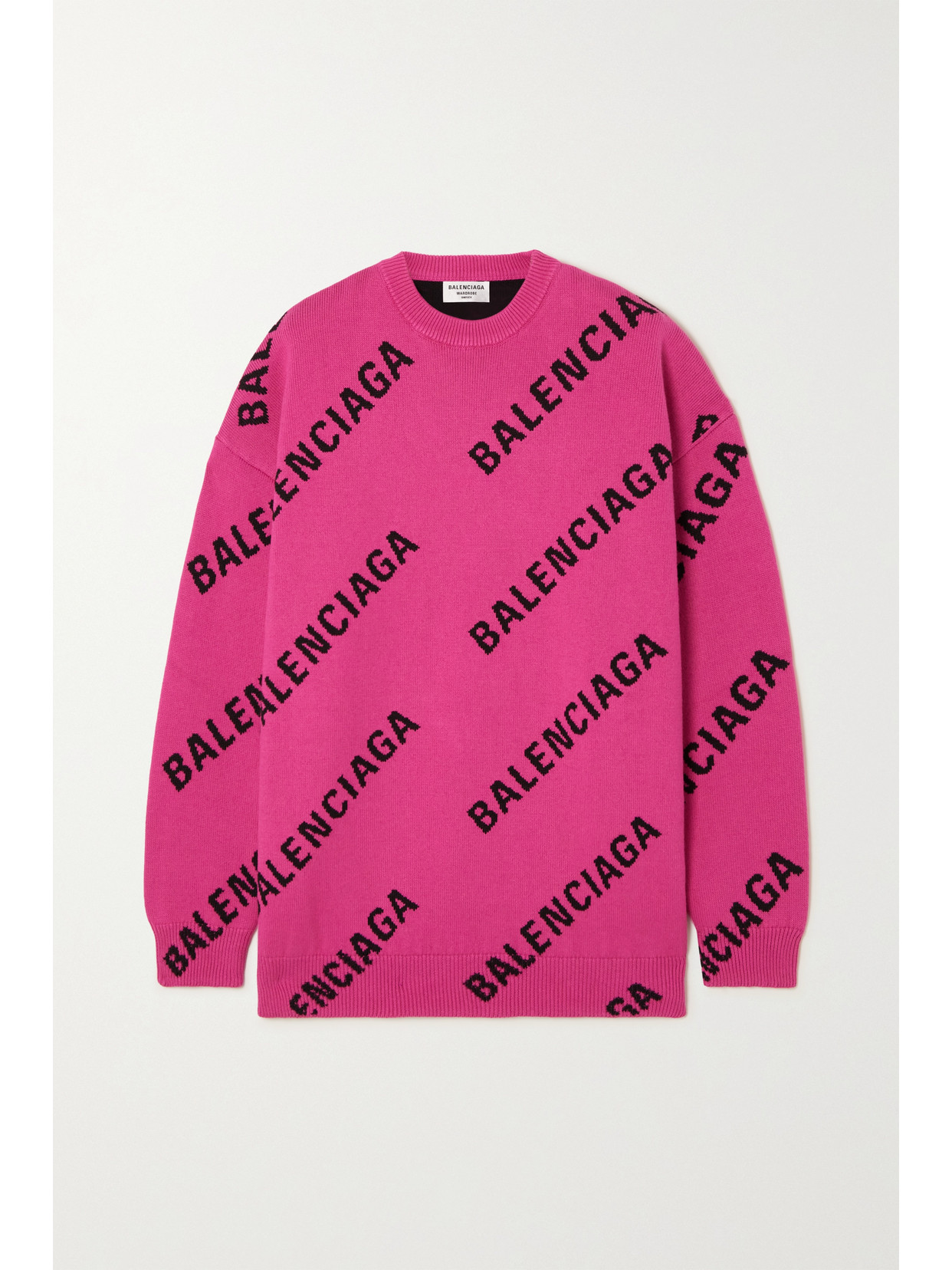 BALENCIAGA INTARSIA COTTON-BLEND SWEATER