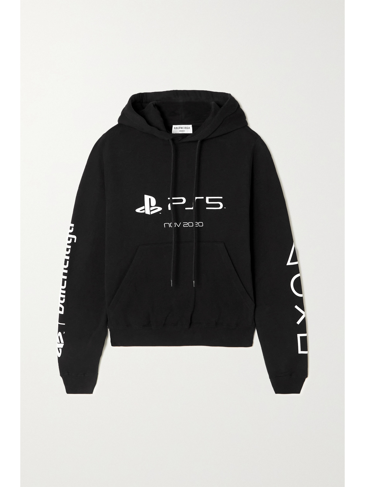 BALENCIAGA + PLAYSTATION PRINTED COTTON-JERSEY HOODIE