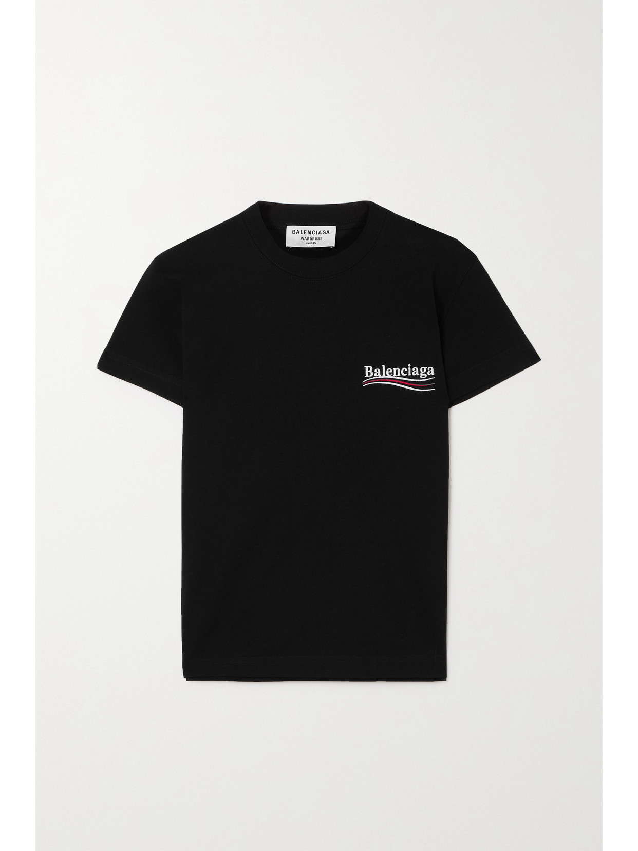 BALENCIAGA EMBROIDERED COTTON-JERSEY T-SHIRT