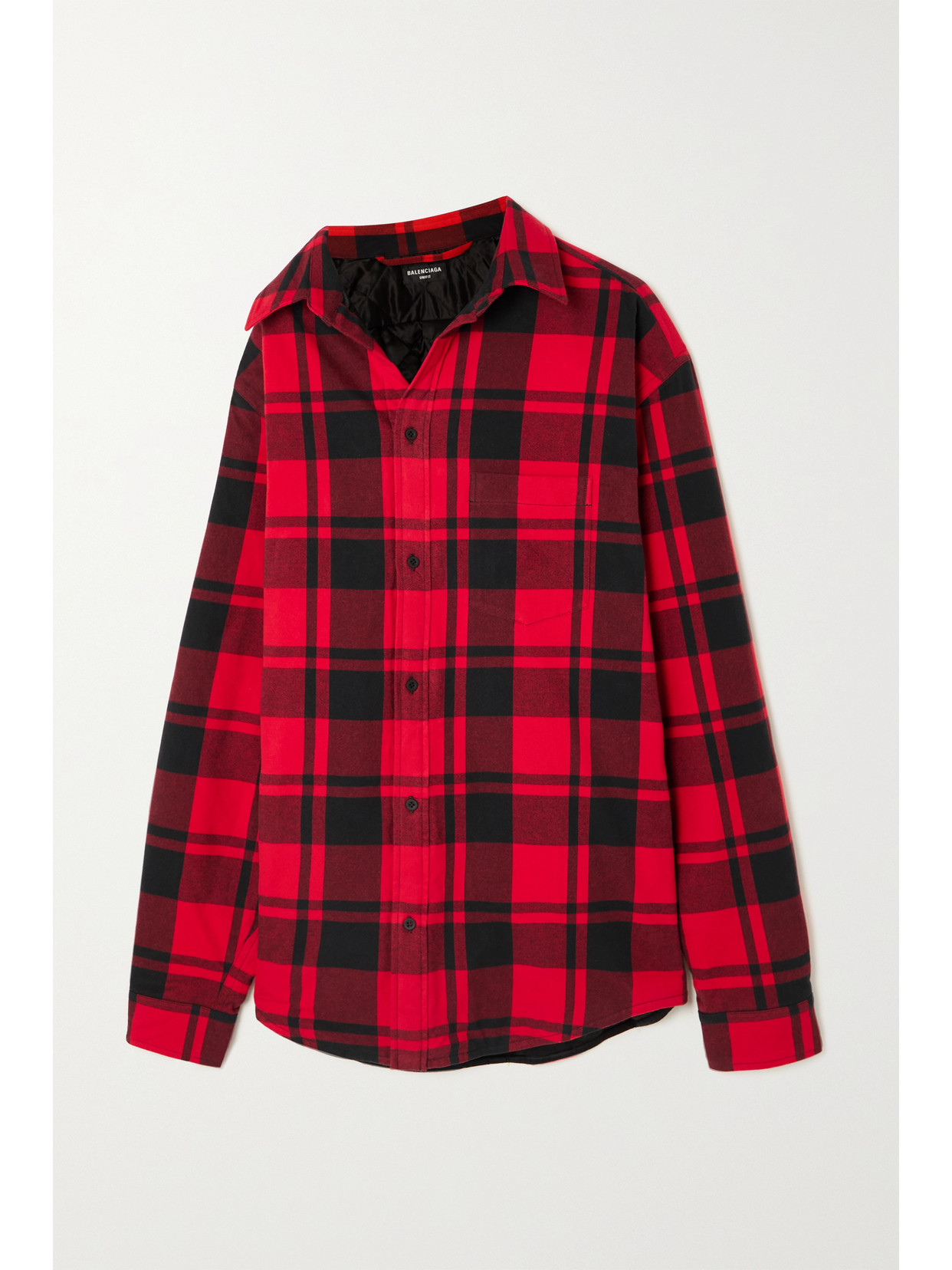 Oversized Asymmetric Checked Cotton 