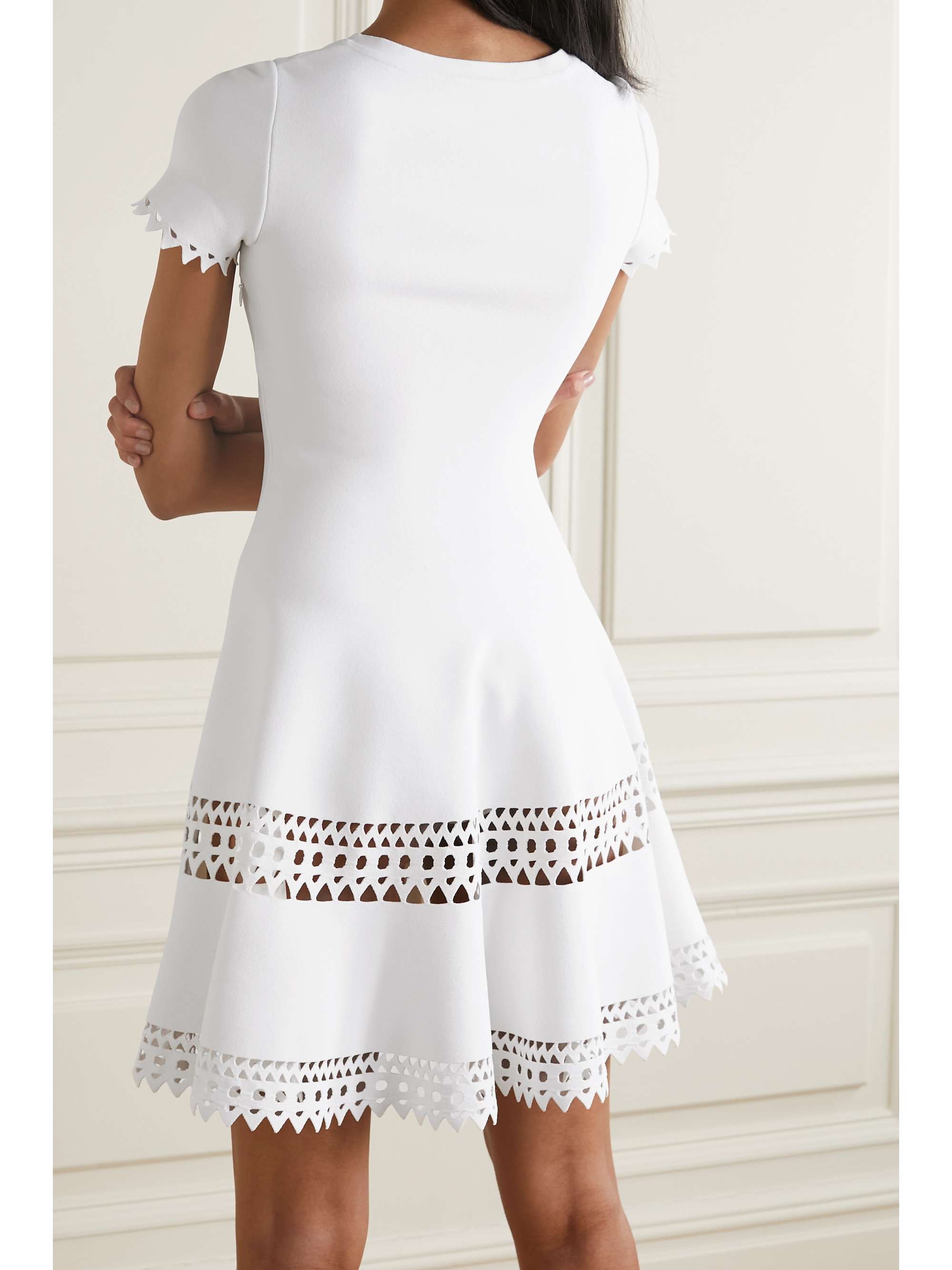 ALAÏA Editions laser-cut stretch-knit mini dress
