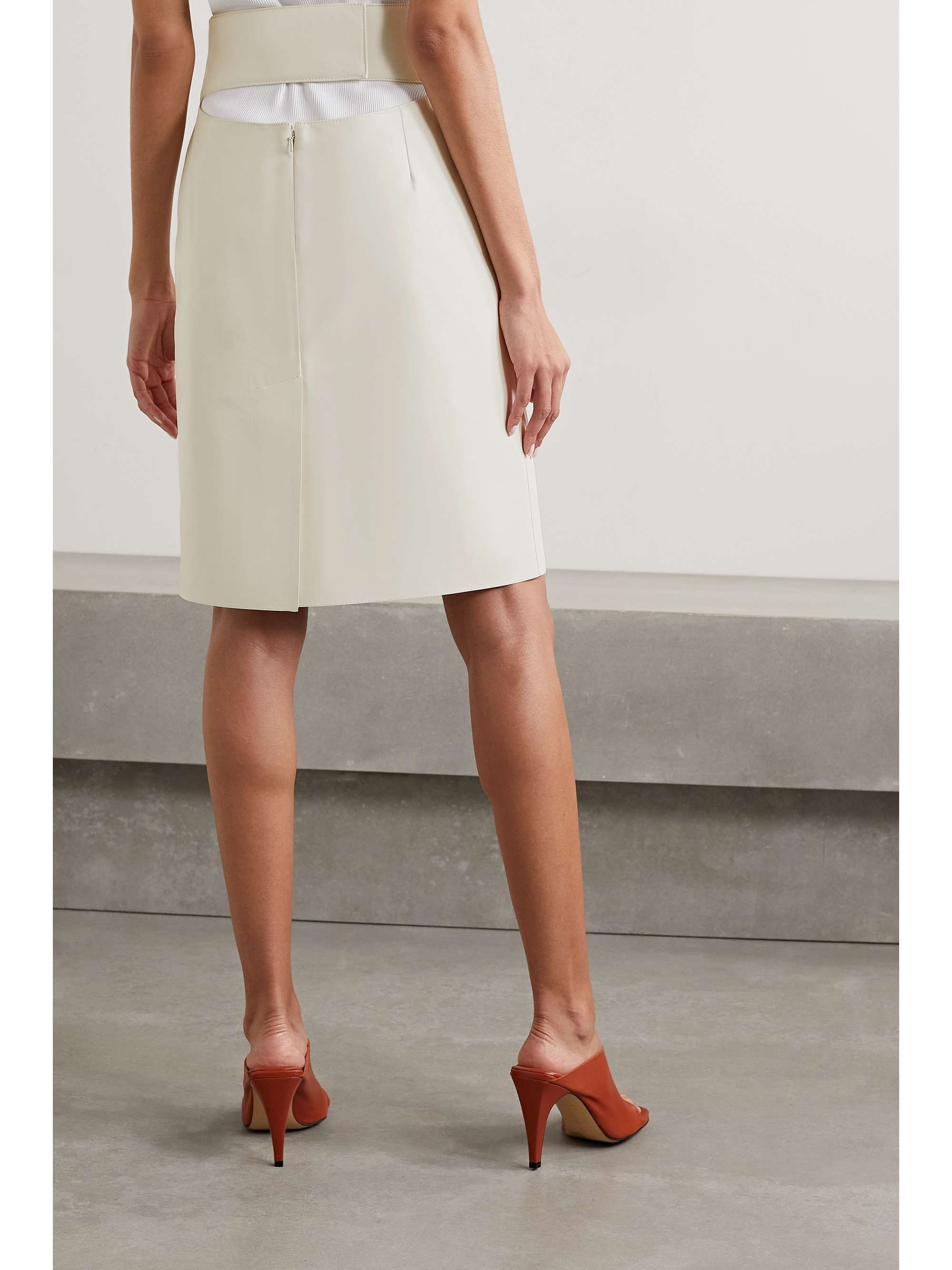 GIVENCHY Cutout embossed leather skirt