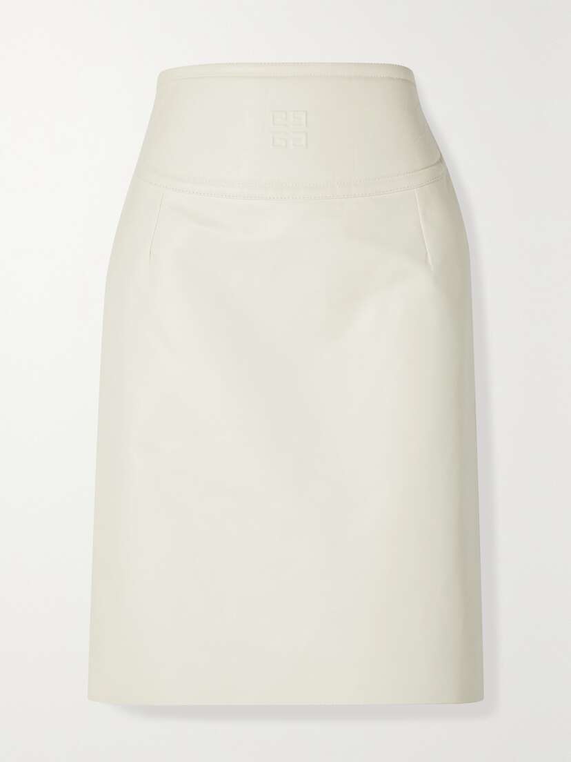 Givenchy Cutout Embossed Leather Skirt