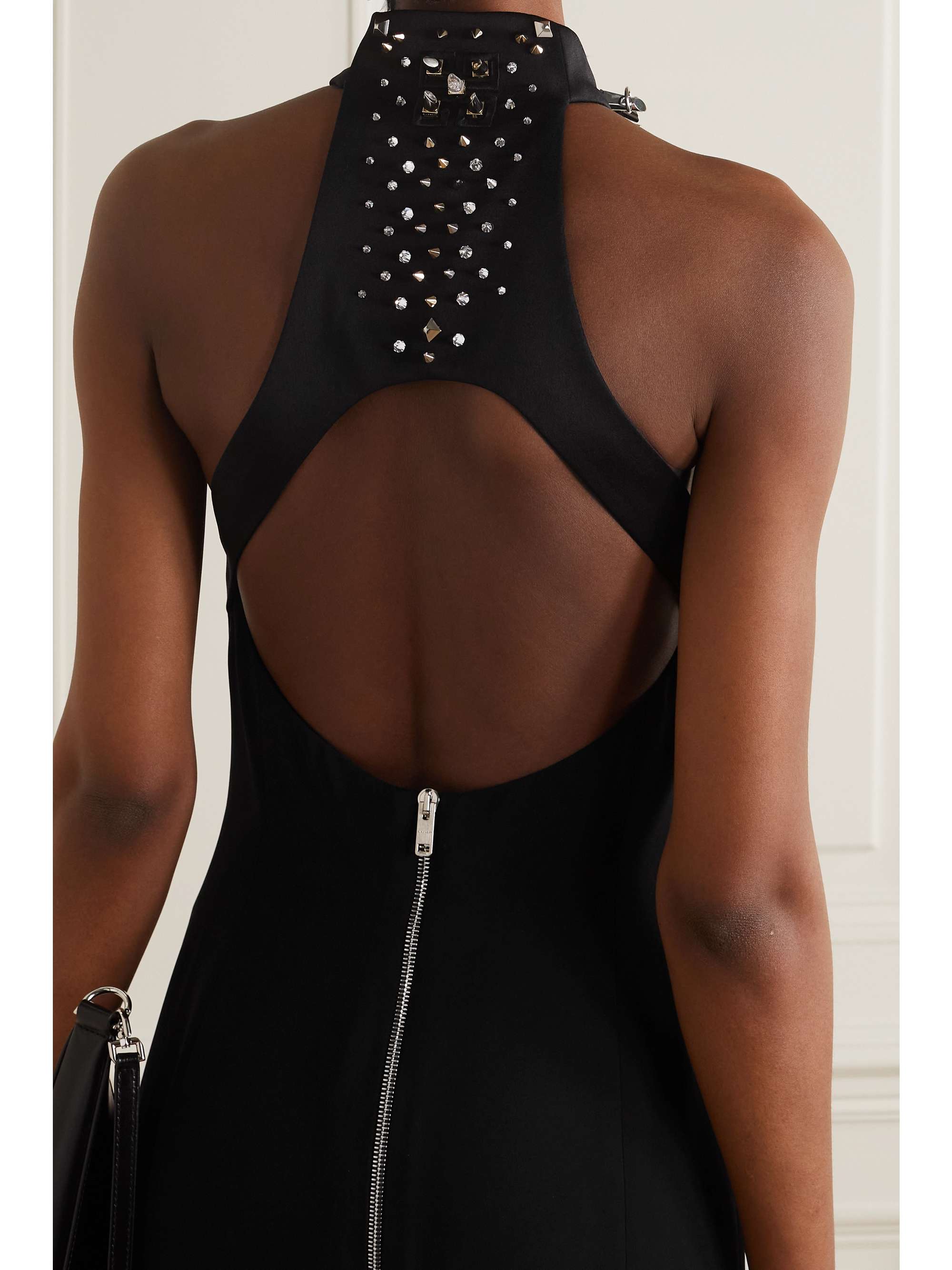 GIVENCHY Embellished cutout crepe dress
