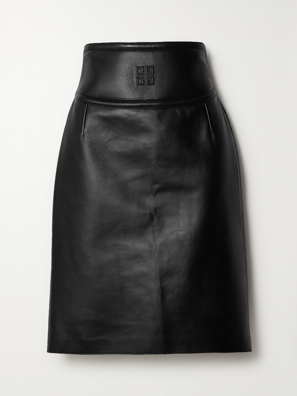 Givenchy Cutout Embossed Leather Skirt In Black