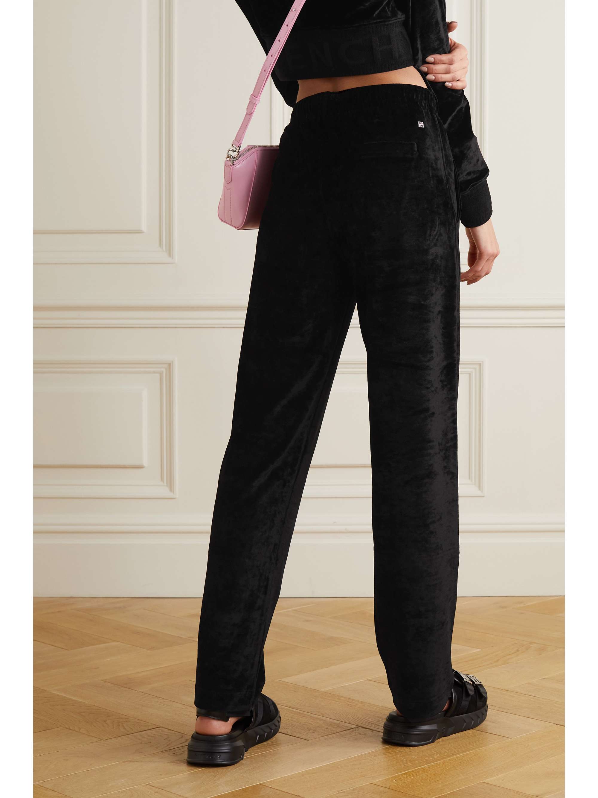GIVENCHY Stretch-velvet track pants