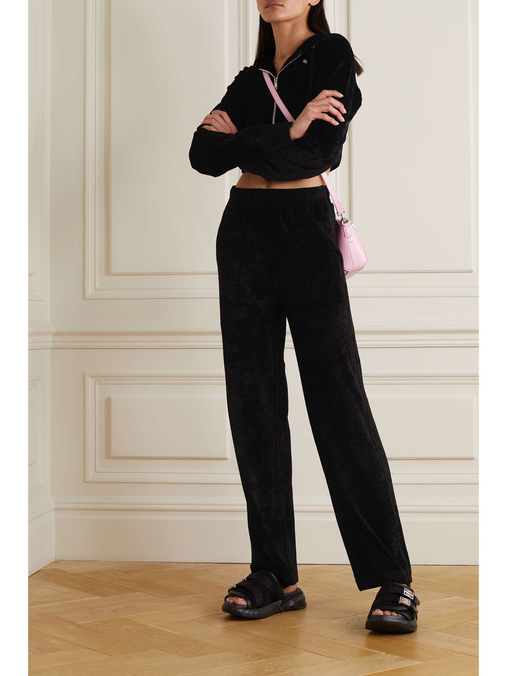 GIVENCHY Stretch-velvet track pants