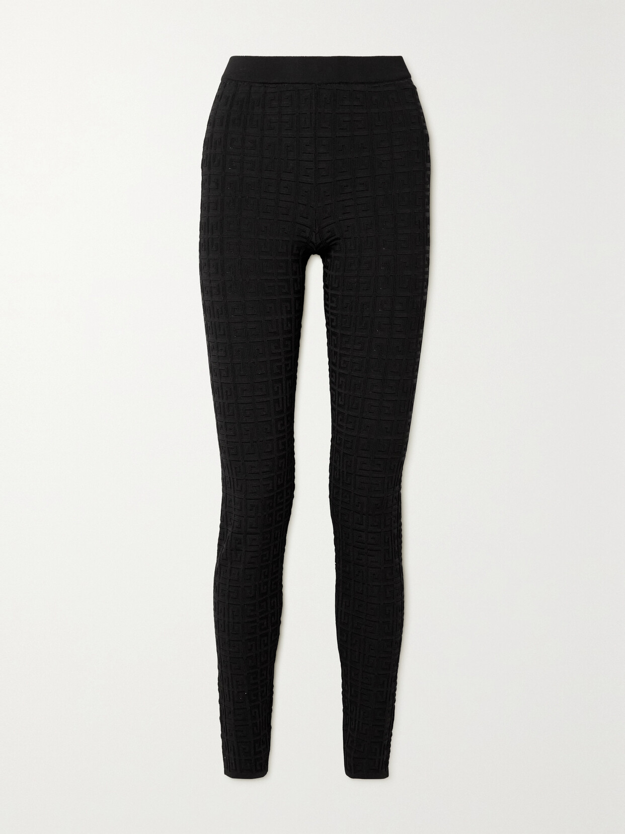 Shop Givenchy Jacquard-knit Leggings In Black