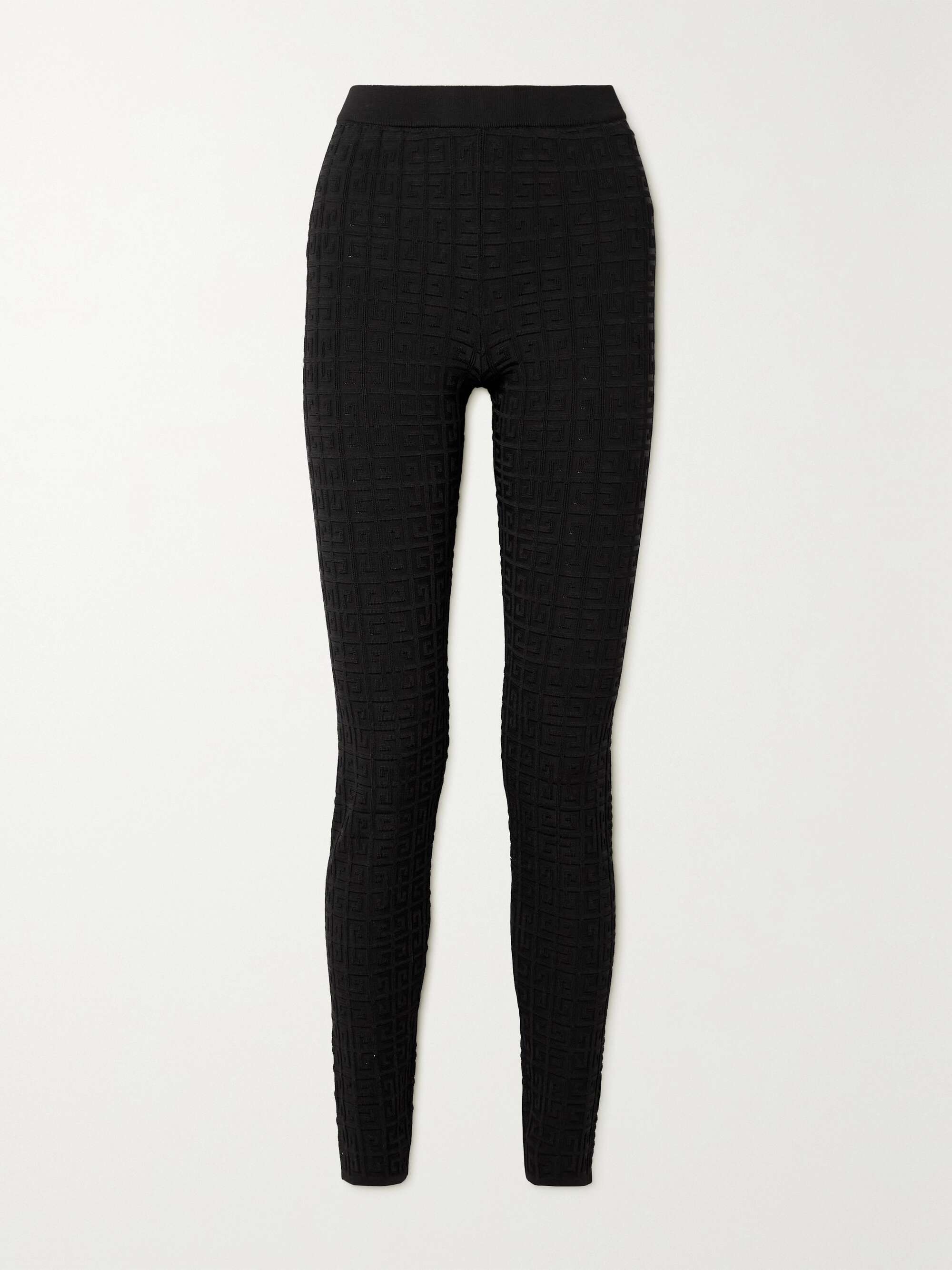 Jacquard-knit leggings