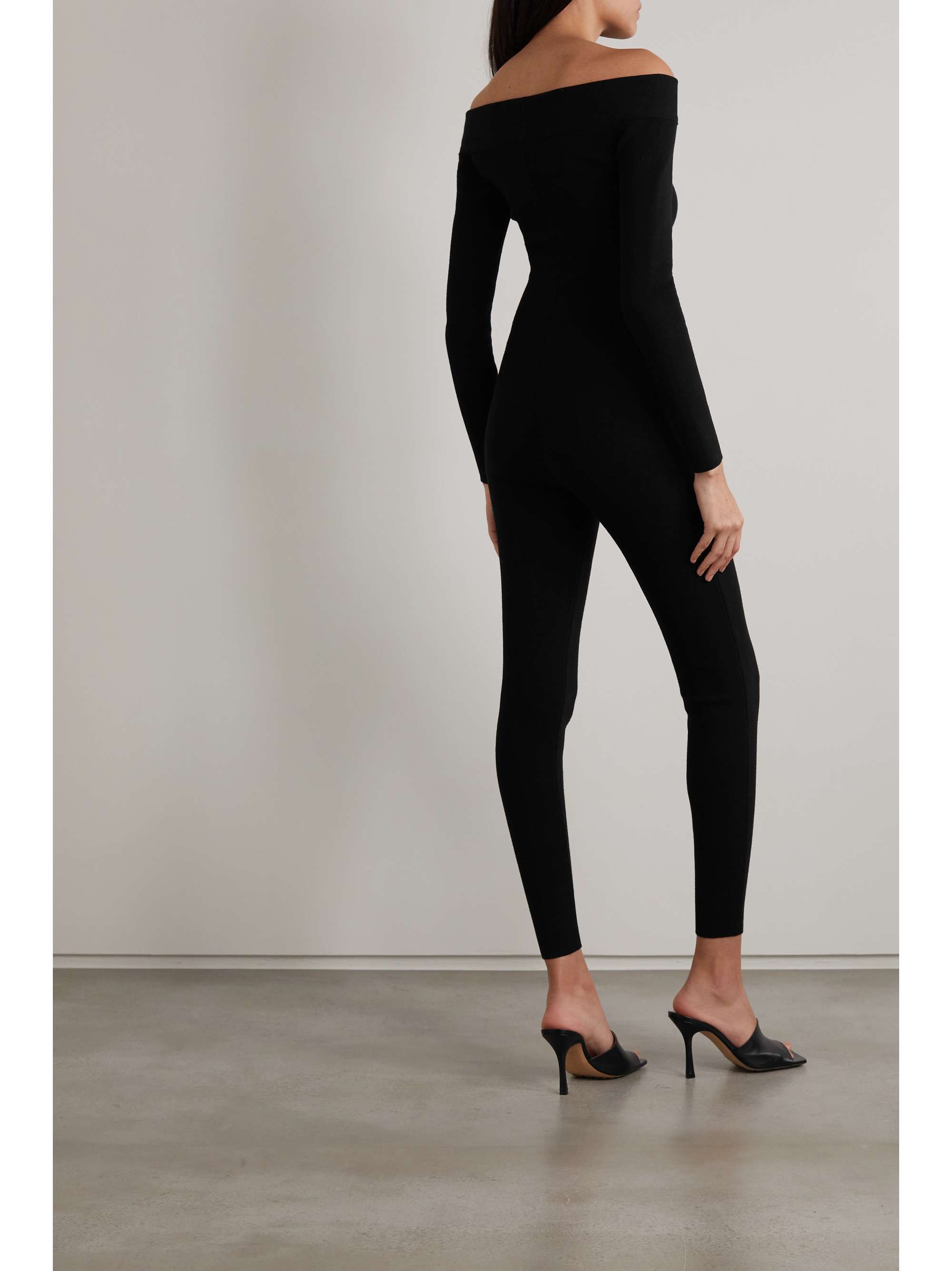 ALAÏA Off-the-shoulder stretch-knit jumpsuit