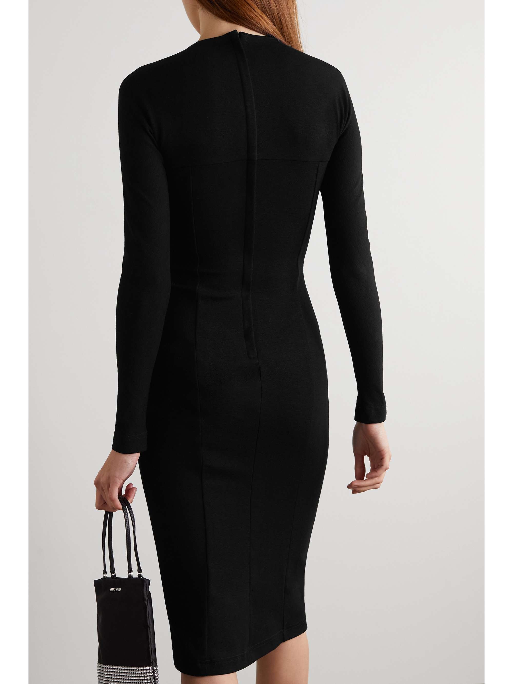 DOLCE & GABBANA Gathered stretch-jersey midi dress