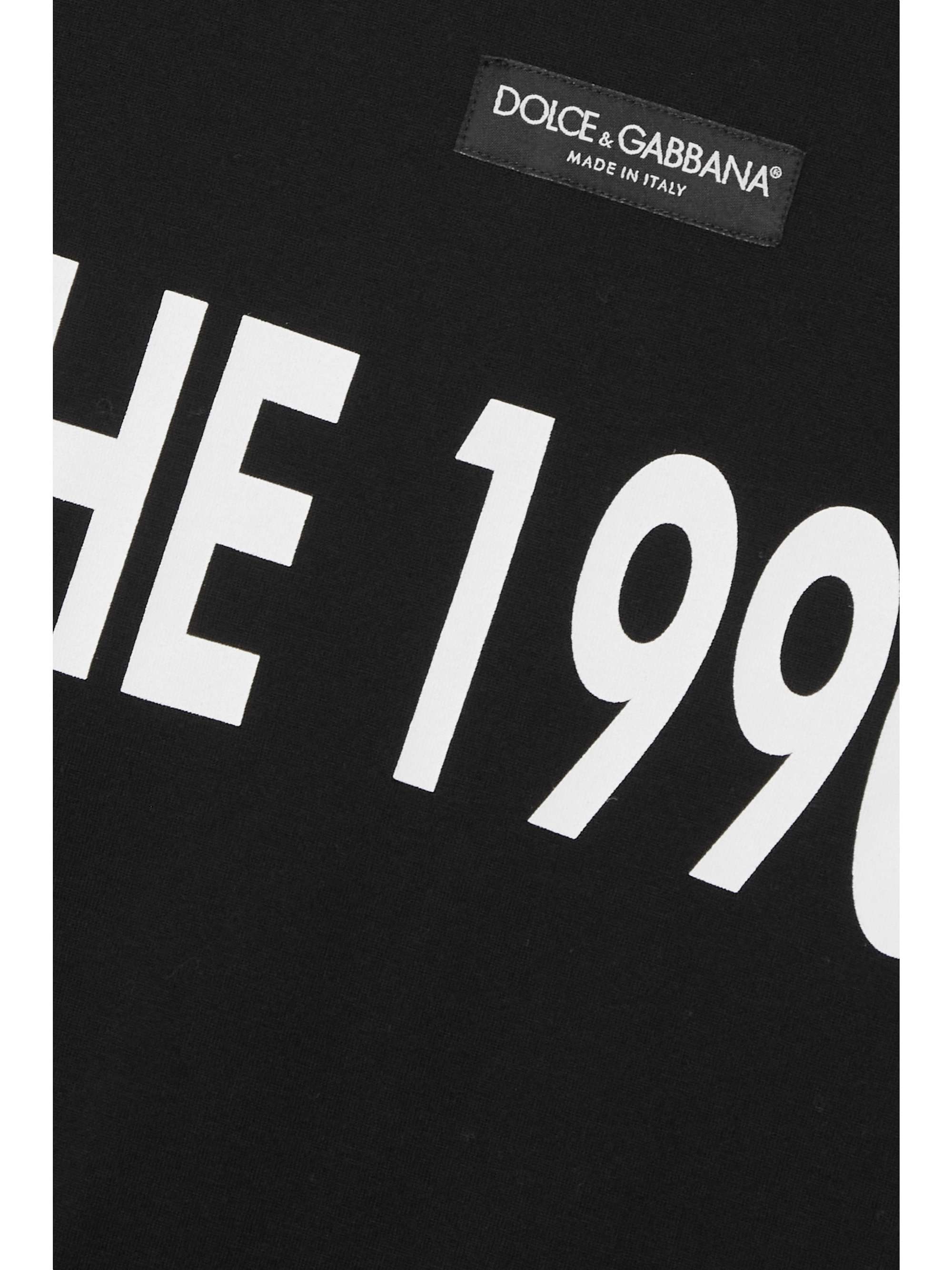 DOLCE & GABBANA Appliquéd printed cotton-jersey T-shirt