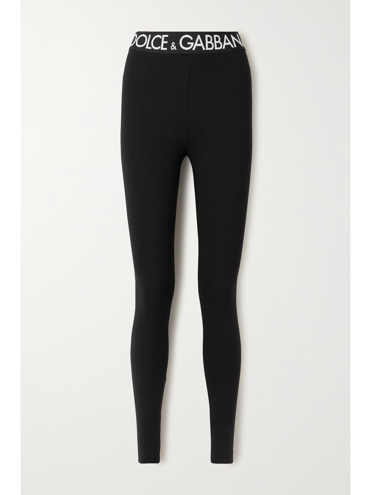 Dolce & Gabbana Dolce Elstic Waist Logo Cttn Leggings Bl In Black