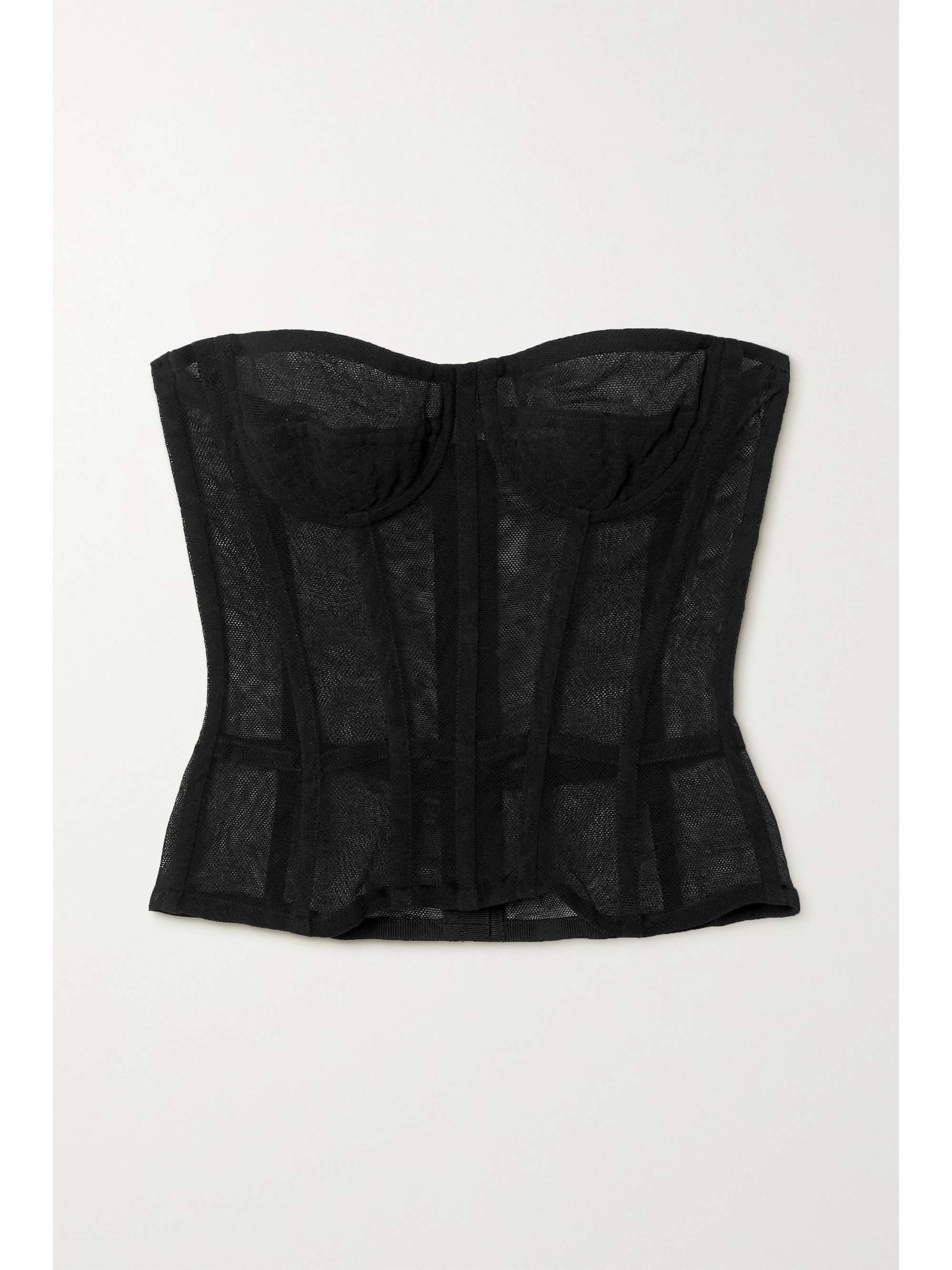 DOLCE & GABBANA Strapless cotton-blend tulle bustier top | NET-A-PORTER