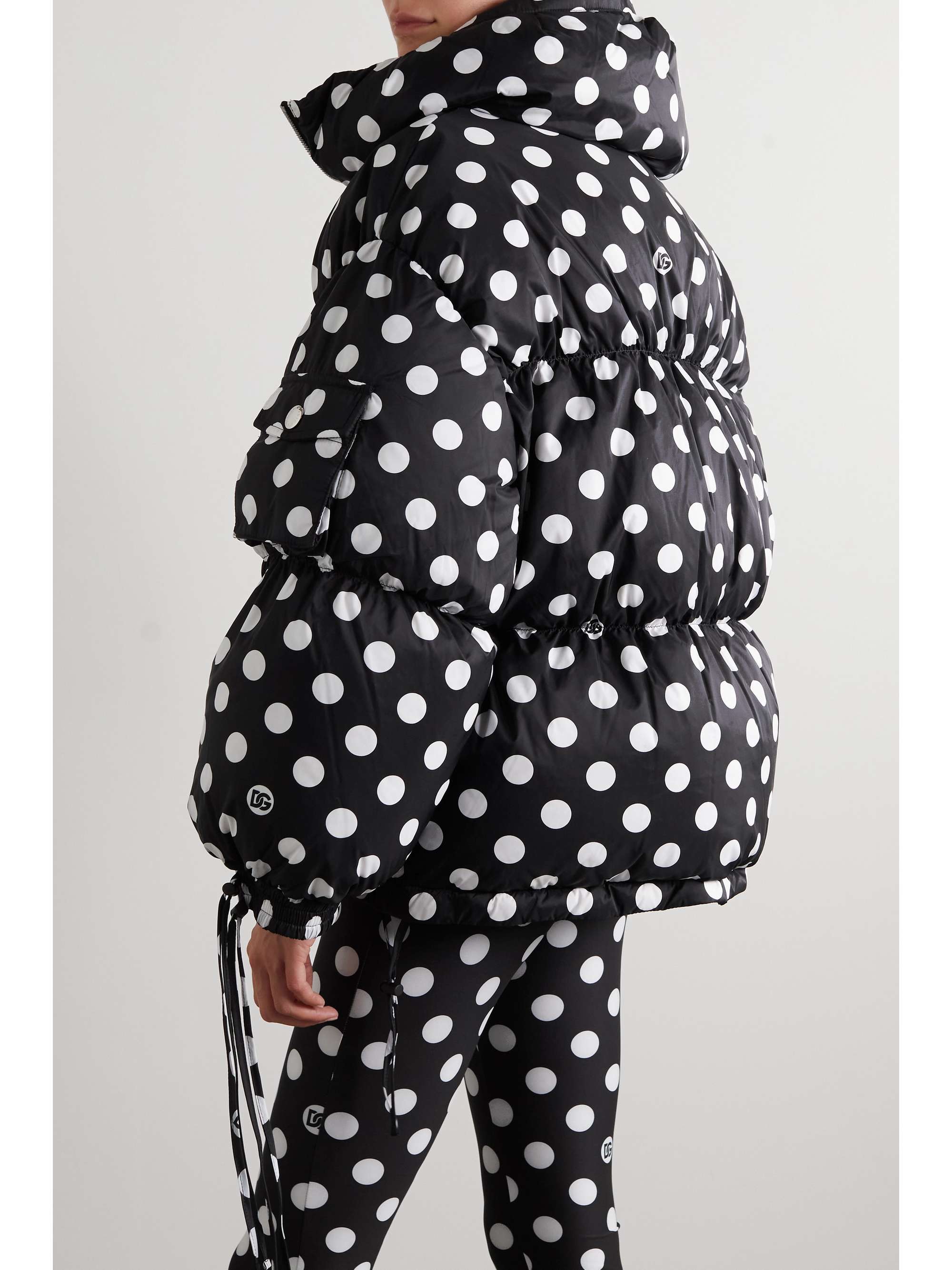 DOLCE & GABBANA Quilted polka-dot shell down coat | NET-A-PORTER US