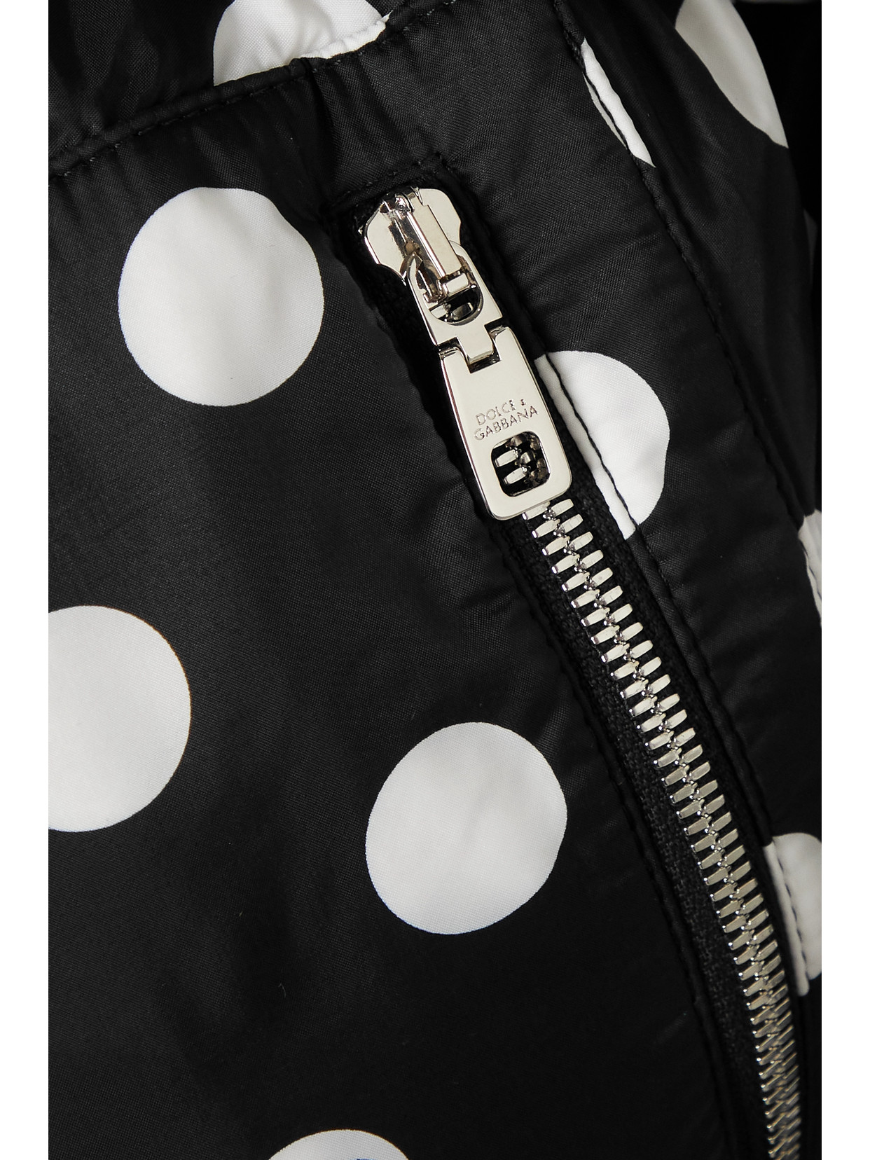 Dolce & Gabbana Polka Dot Oversized Padded Bomber Jacket In Black