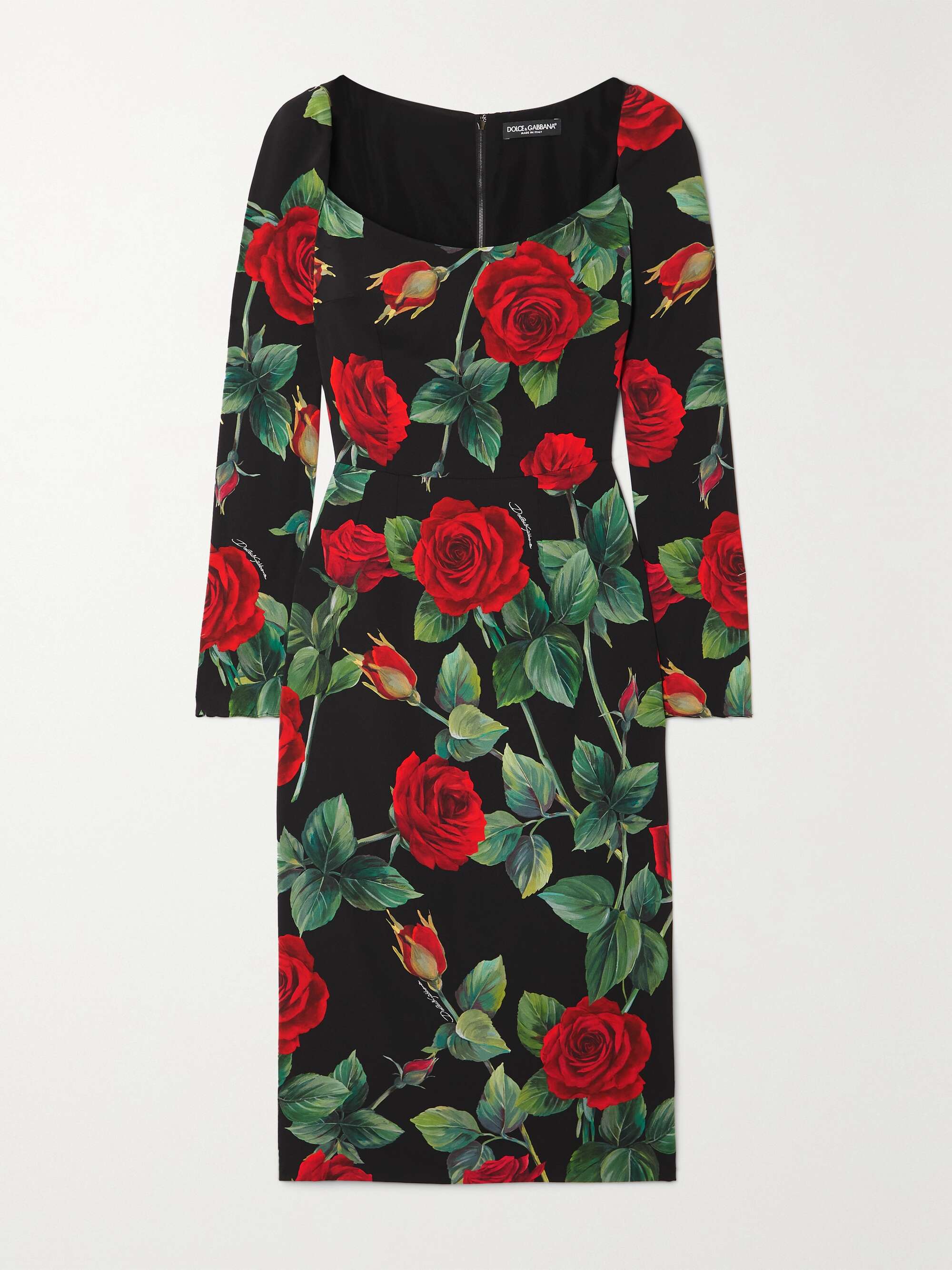 Pludselig nedstigning drivende smid væk DOLCE & GABBANA Floral-print stretch-silk midi dress | NET-A-PORTER