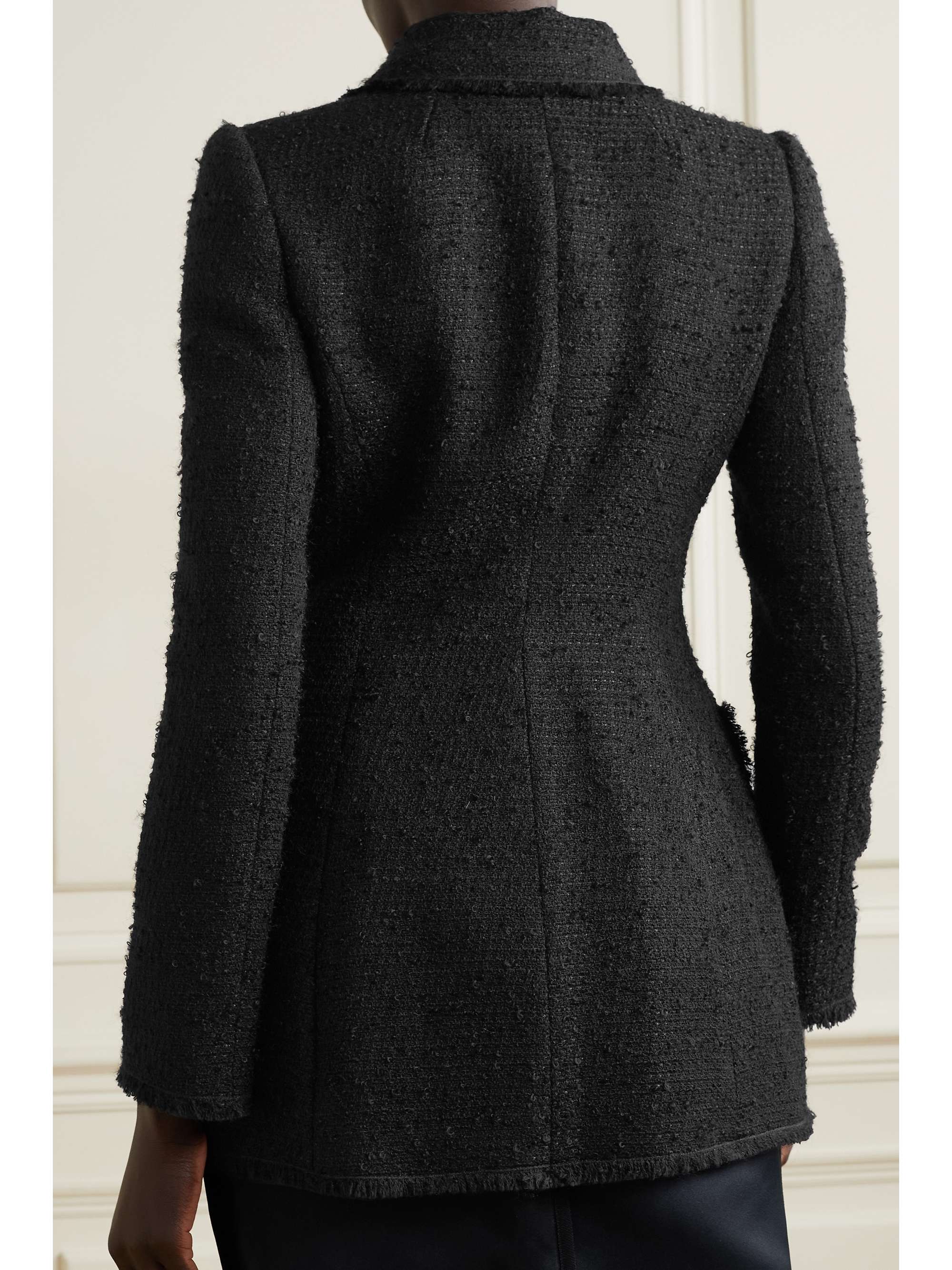 DOLCE&GABBANA Button-embellished bouclé-tweed blazer