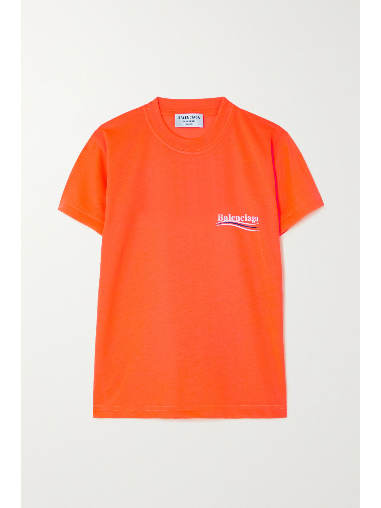 balenciaga neon orange t shirt