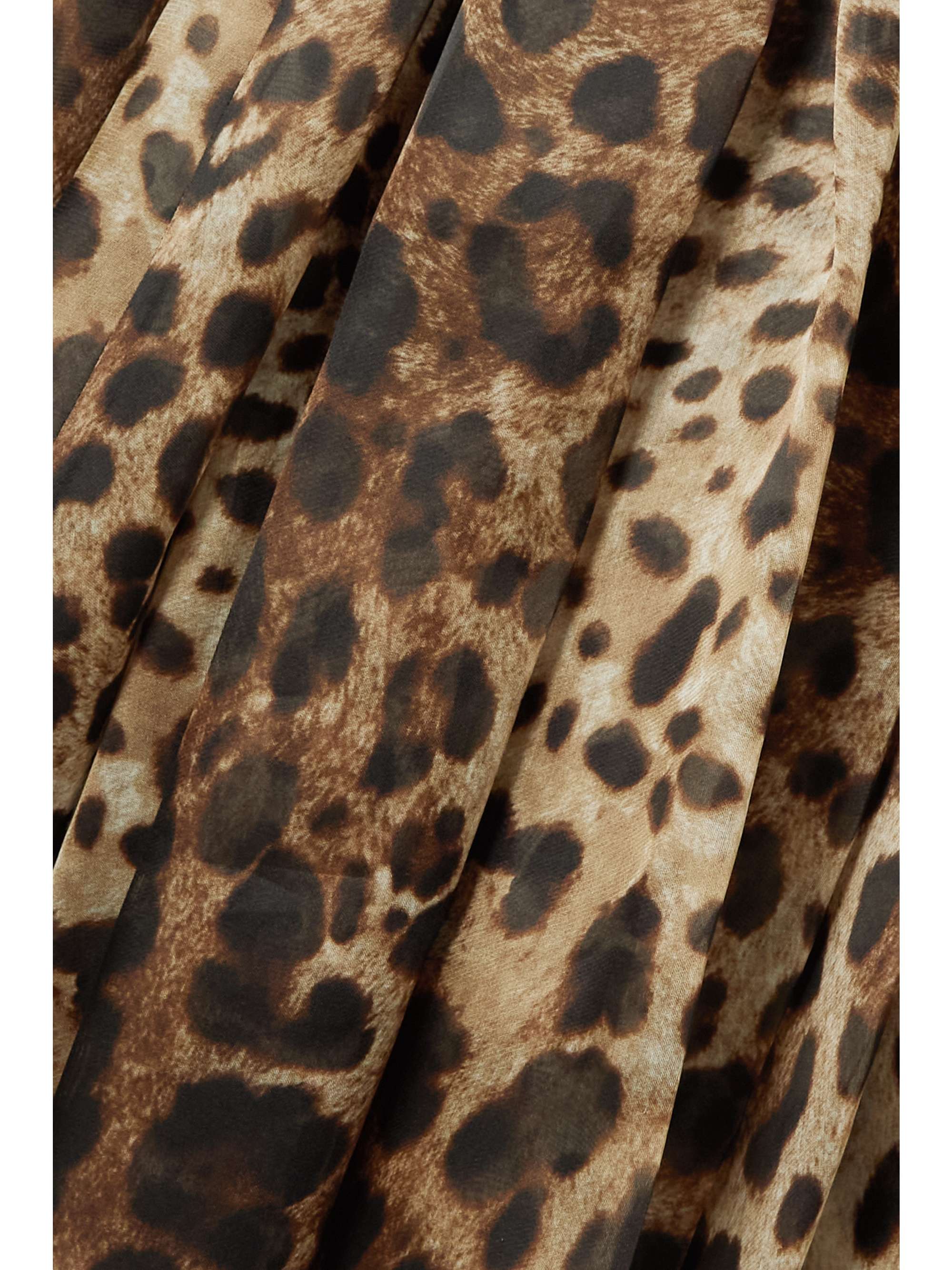 DOLCE&GABBANA Pussy-bow leopard-print silk-blend organza mini dress