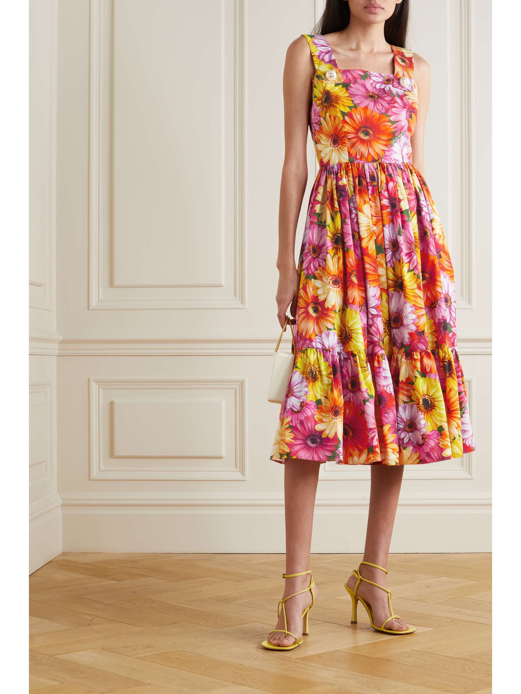 robe midi fleuri