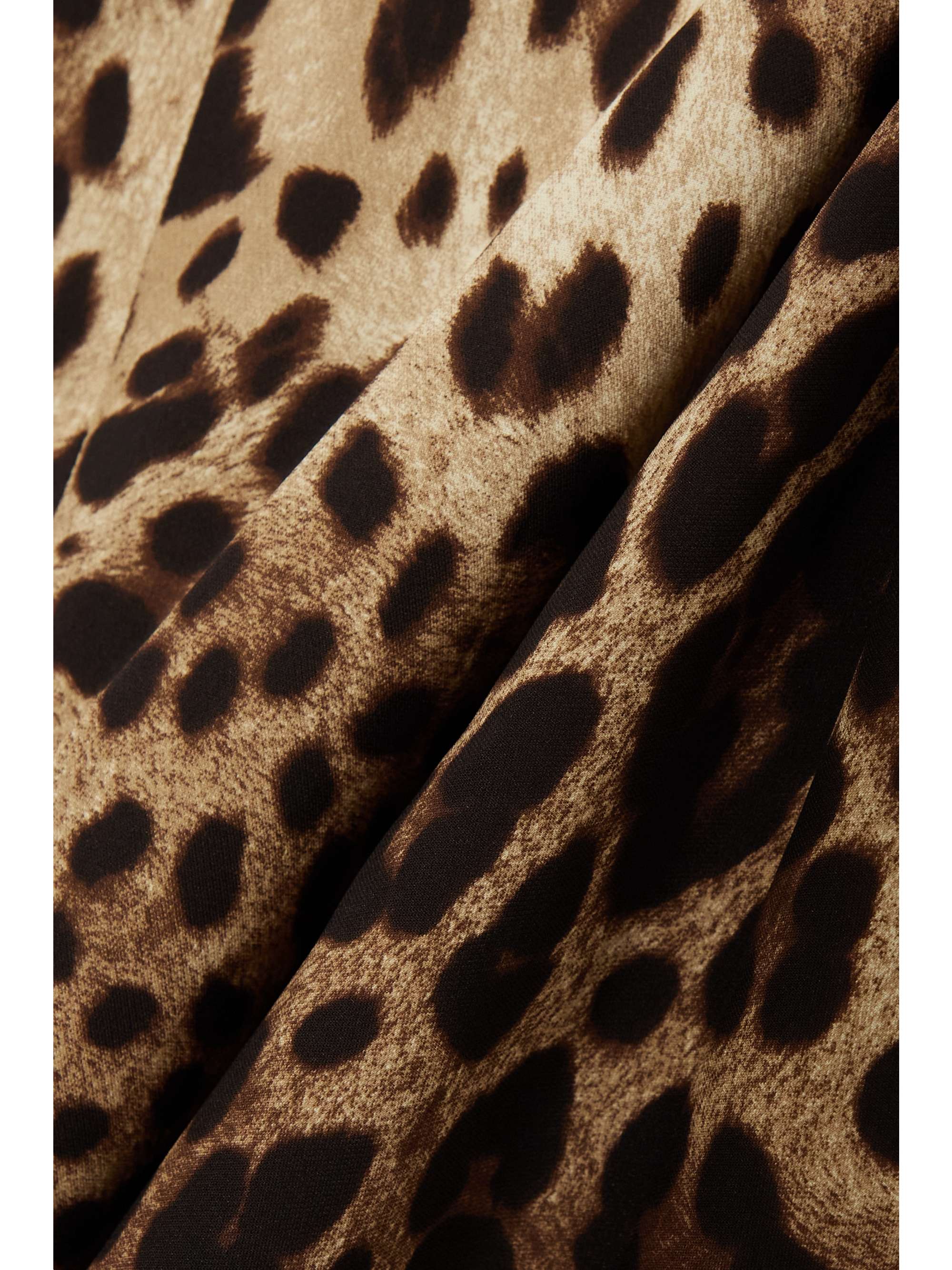 DOLCE&GABBANA Leopard-print silk-blend charmeuse midi dress