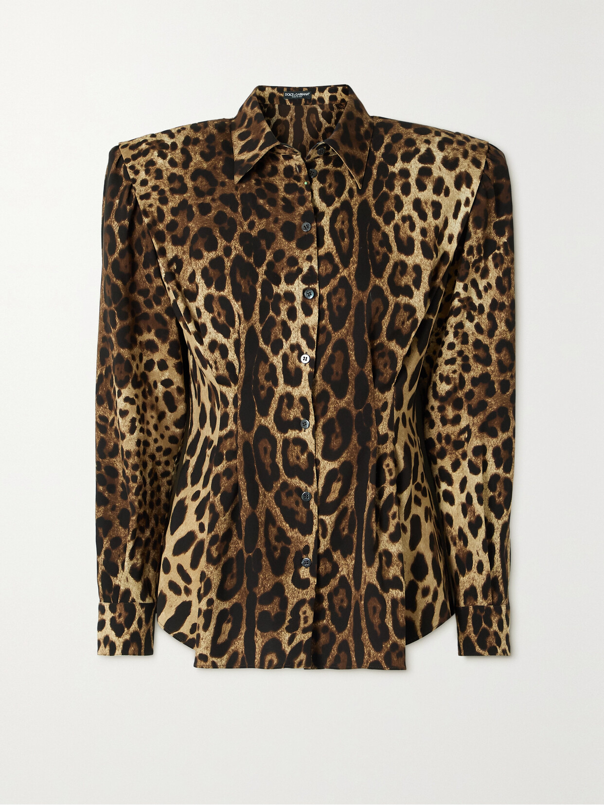 Dolce & Gabbana Diva Leopard-print Silk-blend Charmeuse Shirt