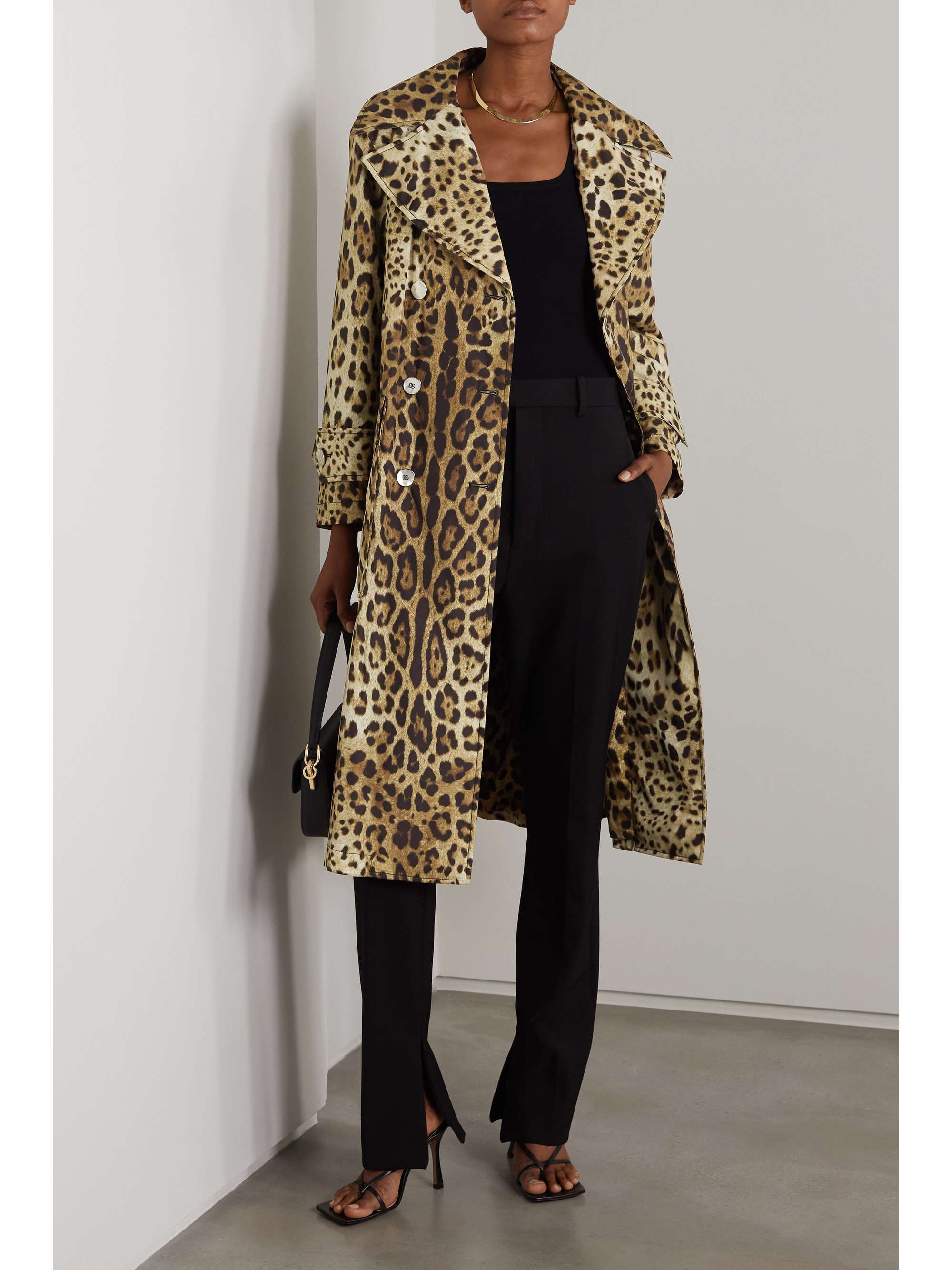 Animal print trench coat sale