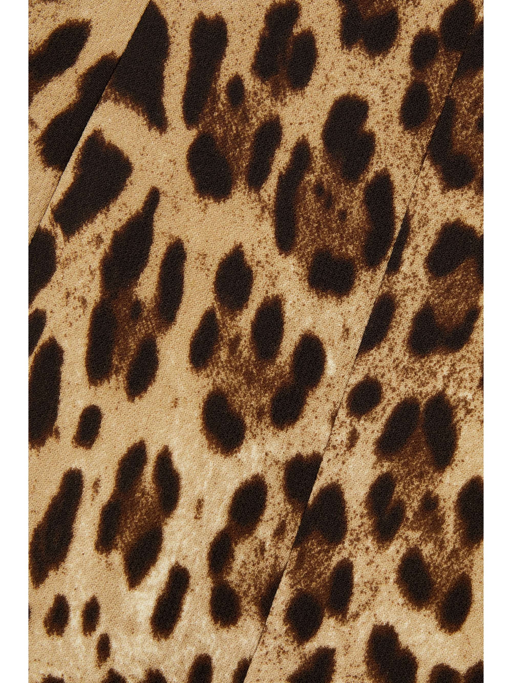 DOLCE&GABBANA Leopard-print wool-crepe midi dress