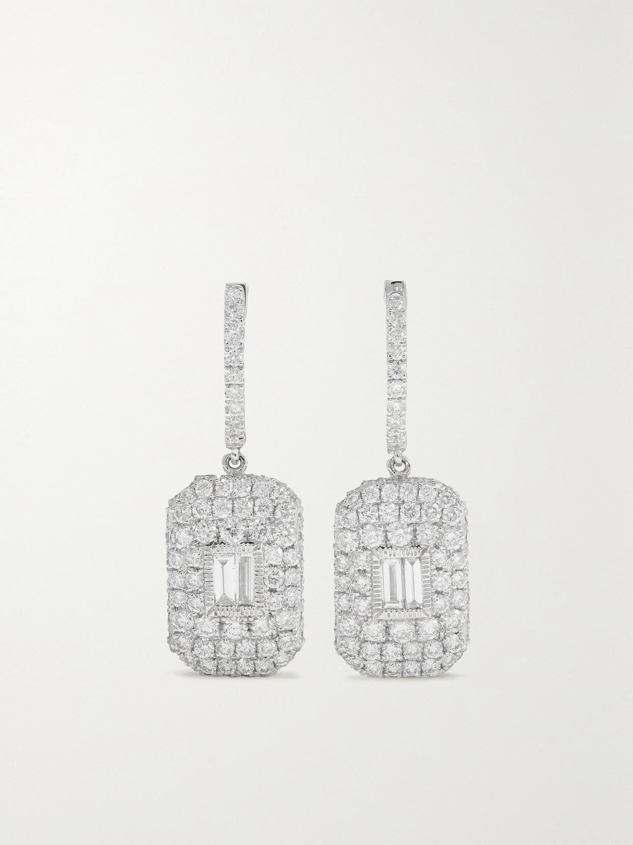 SHAY - 18-karat White Gold Diamond Earrings - Silver
