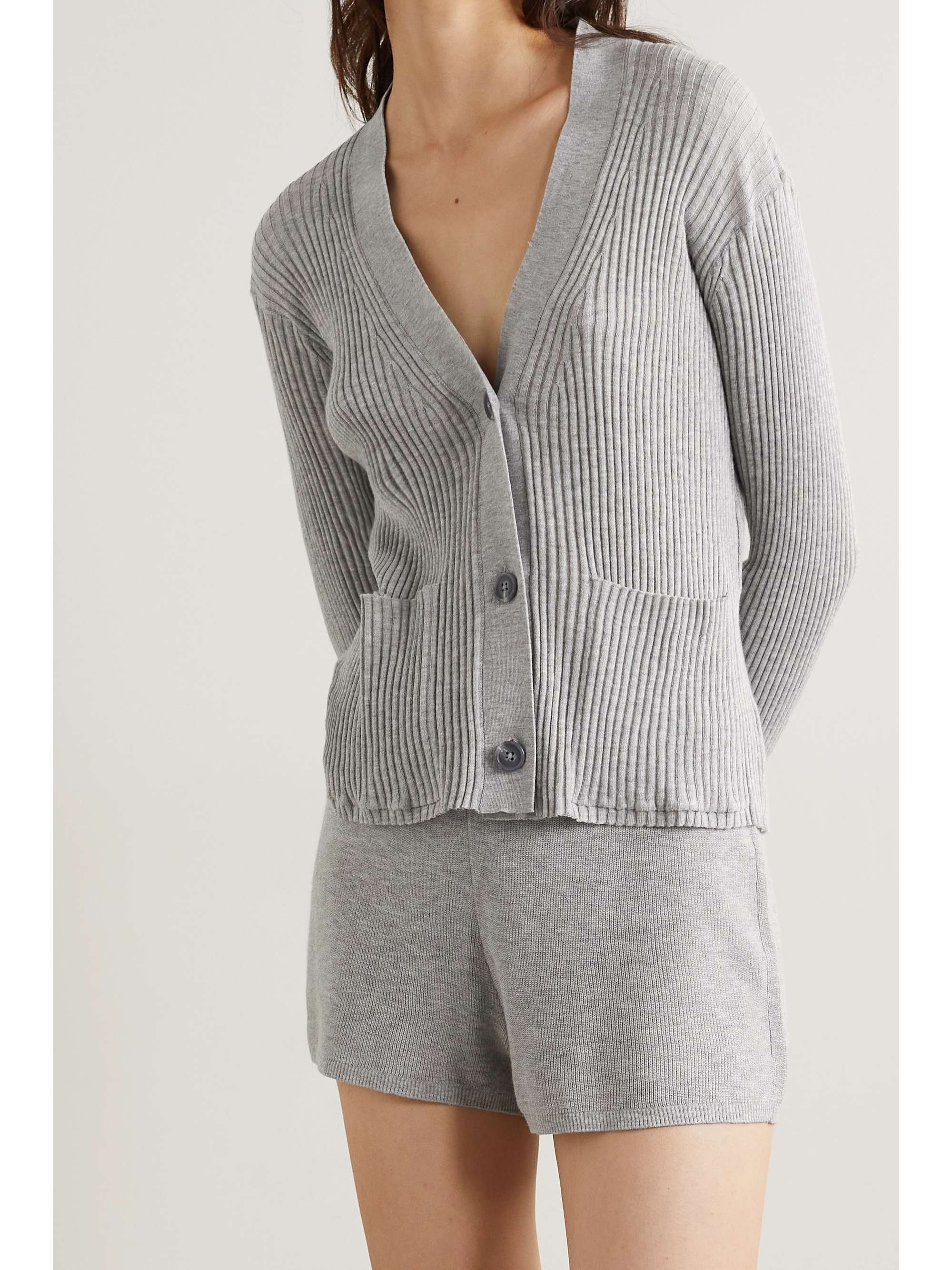 SKIN + NET SUSTAIN Weslin ribbed organic cotton-blend shorts