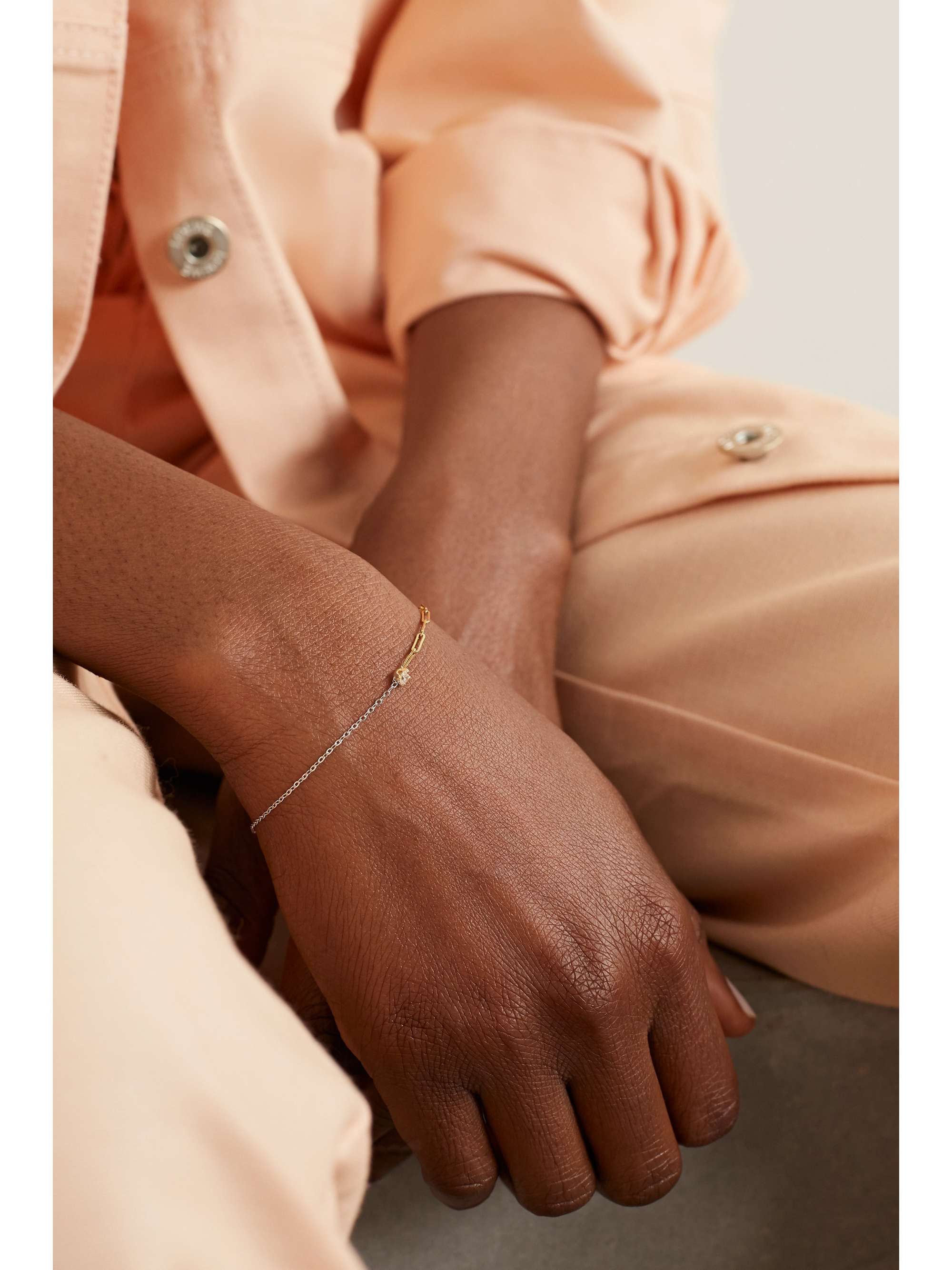 YVONNE LÉON 18-karat yellow and white gold diamond bracelet