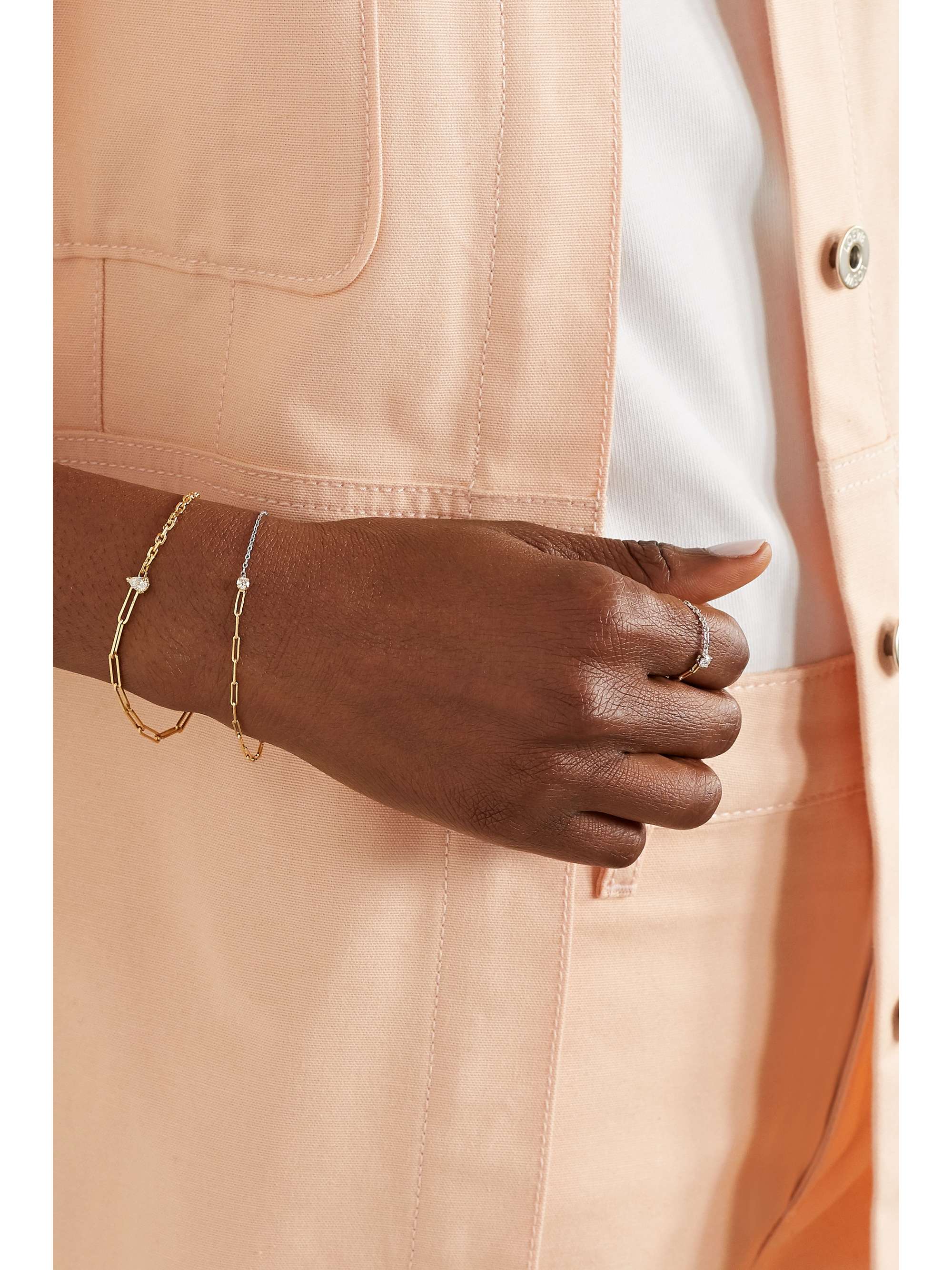 YVONNE LÉON 18-karat yellow and white gold diamond bracelet