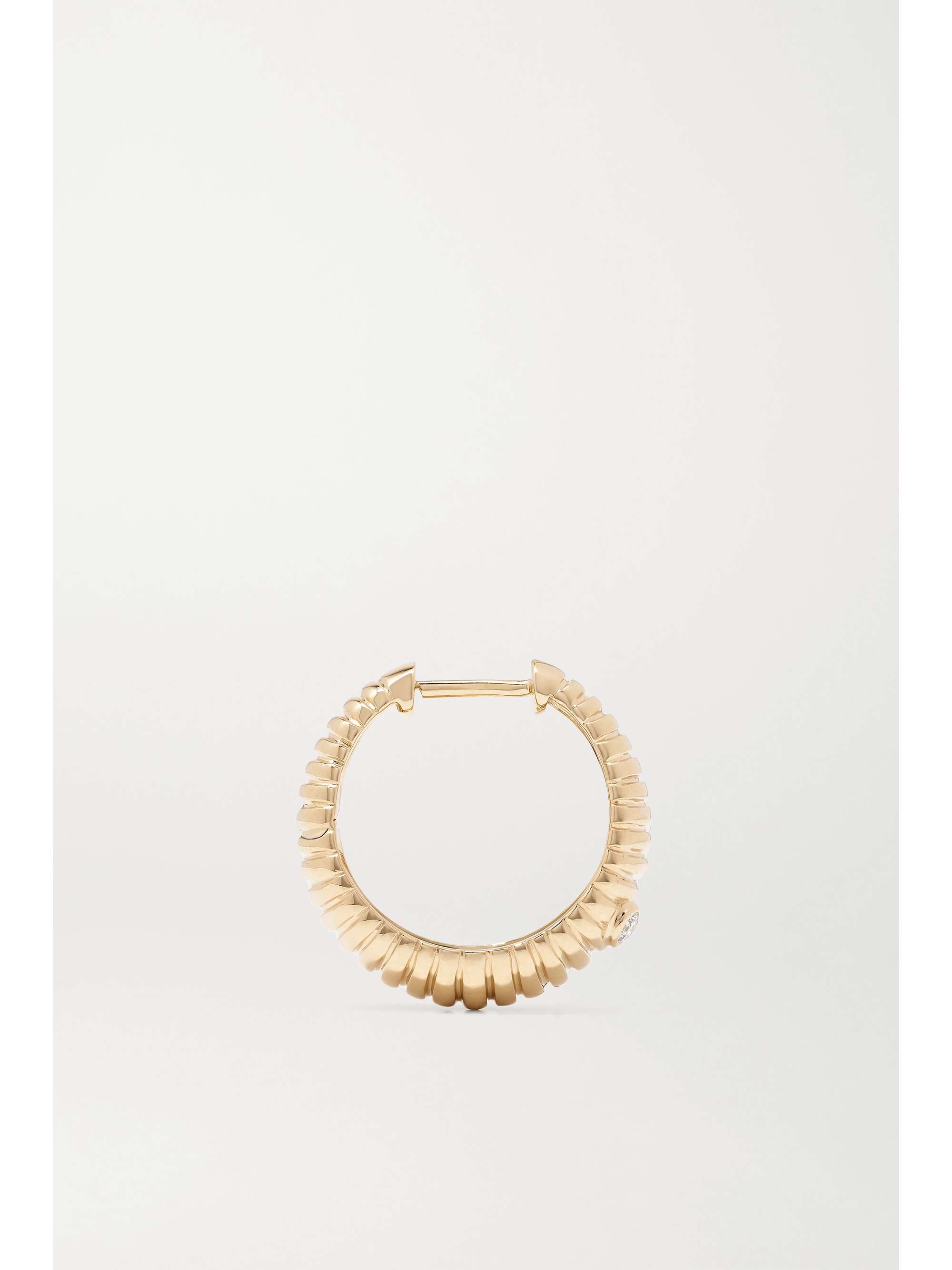 YVONNE LÉON 9-karat gold diamond hoop earrings