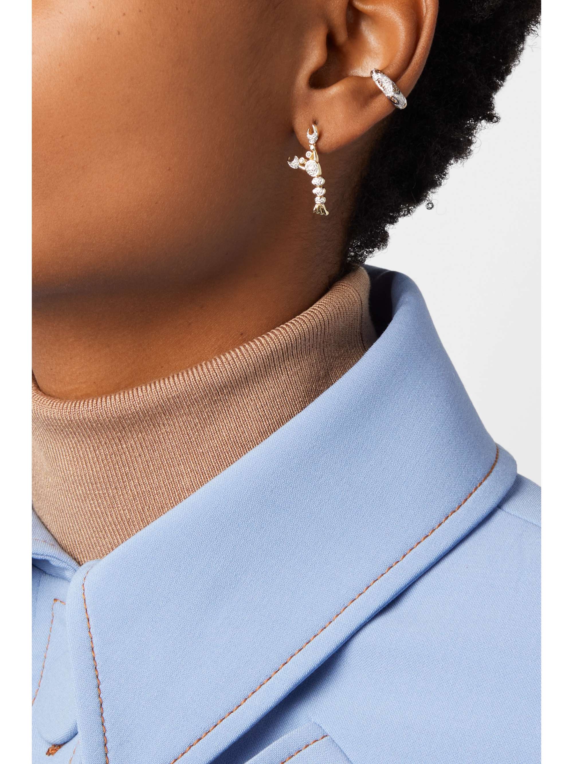 YVONNE LÉON 9-karat gold diamond earring