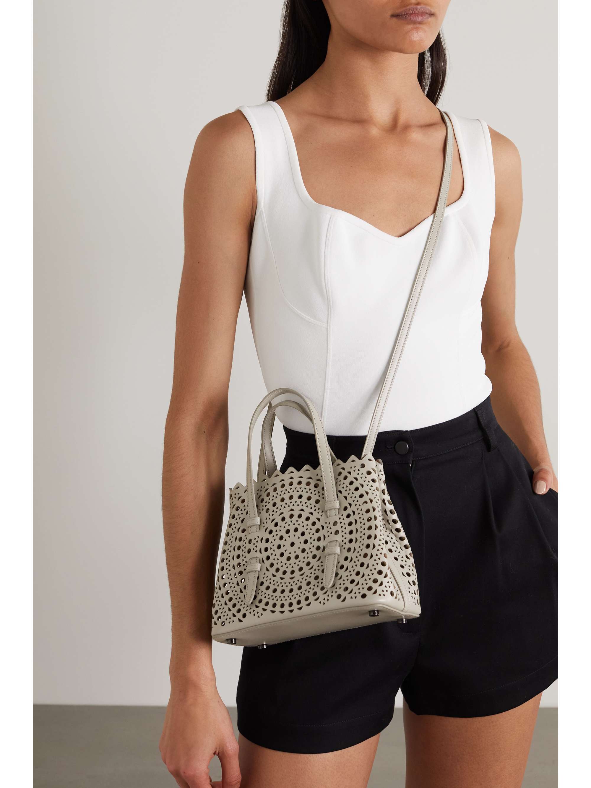 ALAÏA Mina 20 laser-cut leather tote