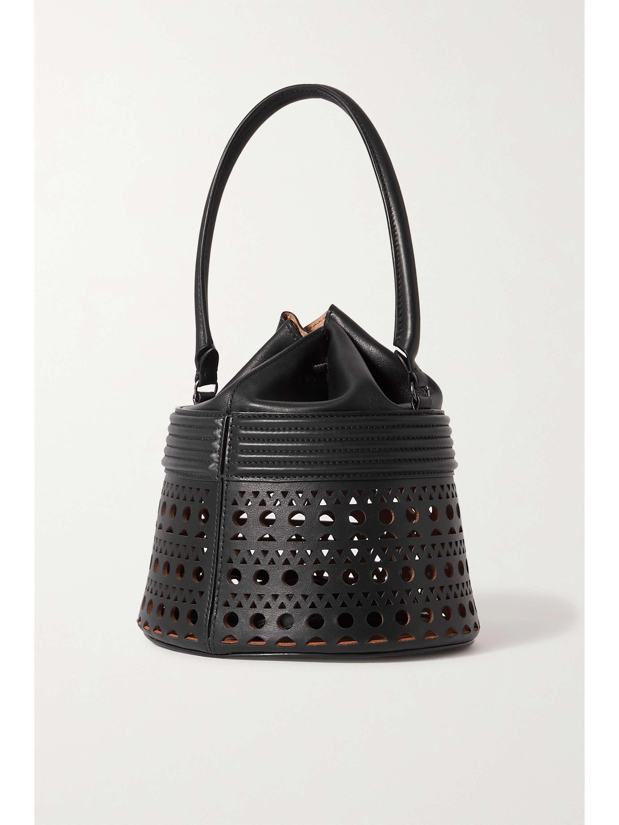 ALAÏA Bucket Corset Tasche aus lasergeschnittenem Leder