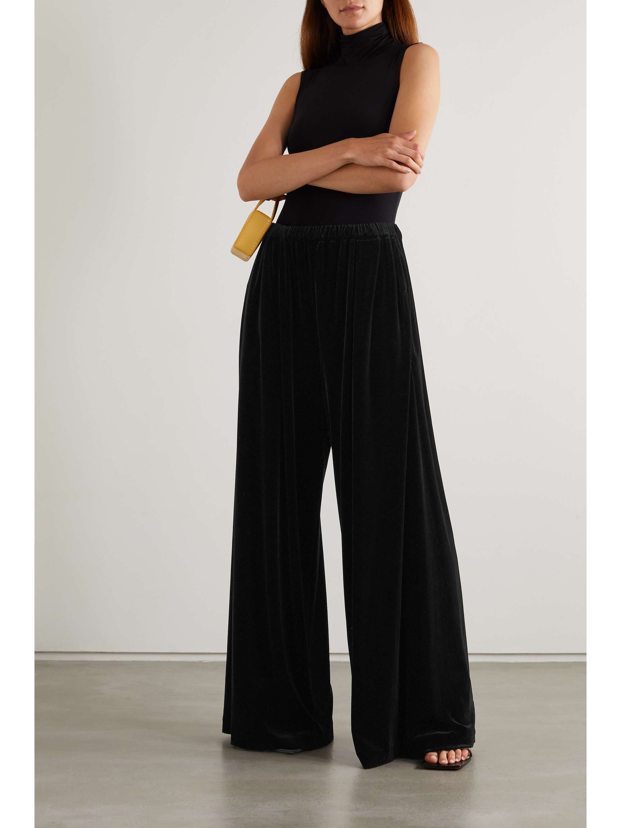 Black Velvet wide-leg pants | ALEXANDRE 