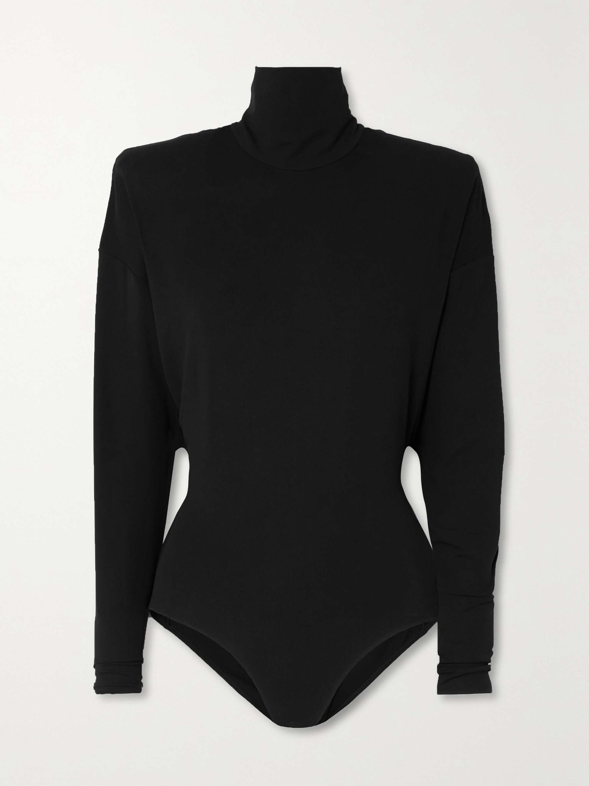 black stretch turtleneck